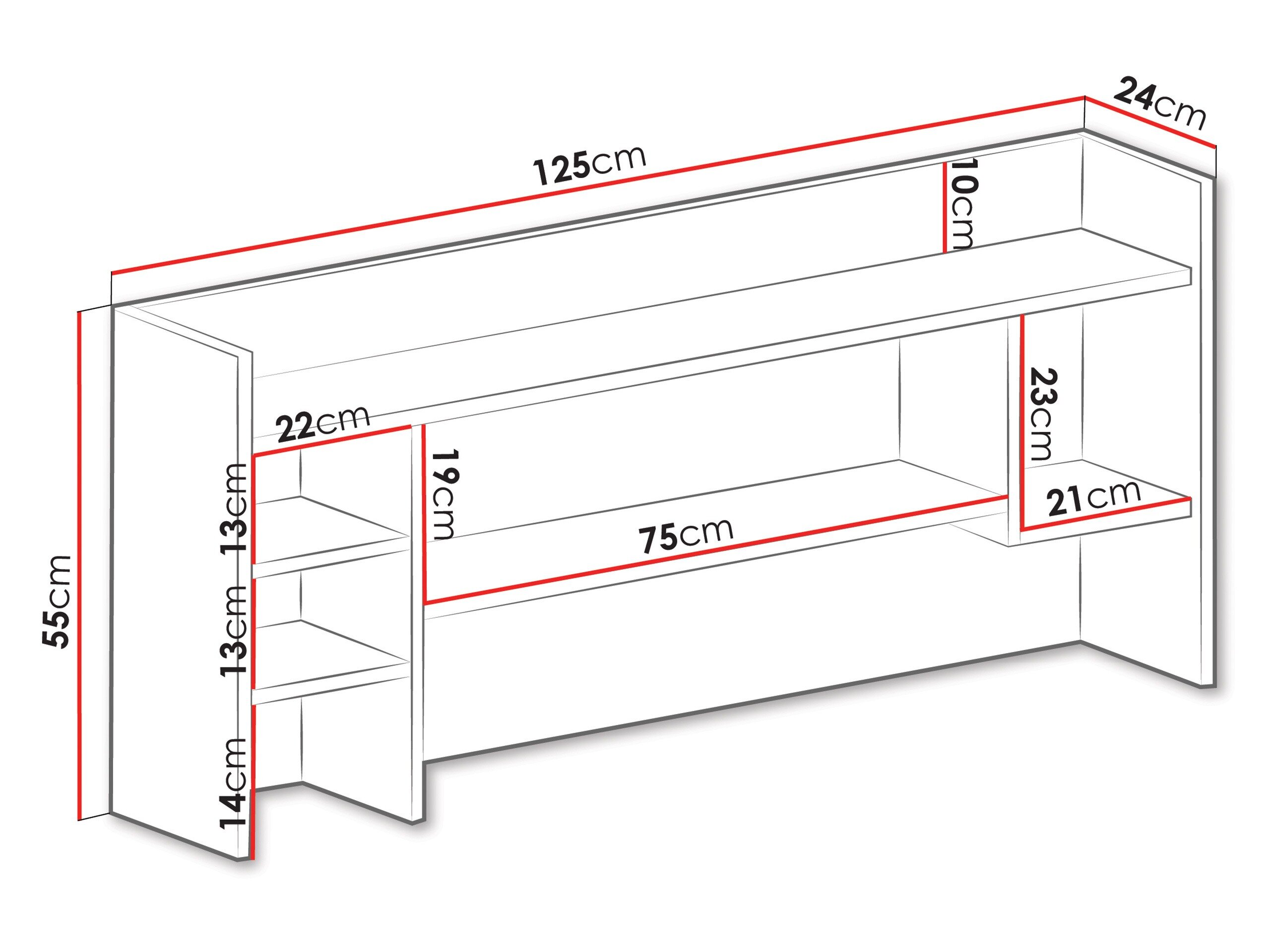 Vægreol Camteso 109 (Hvid + Egetræ + Turkis)
