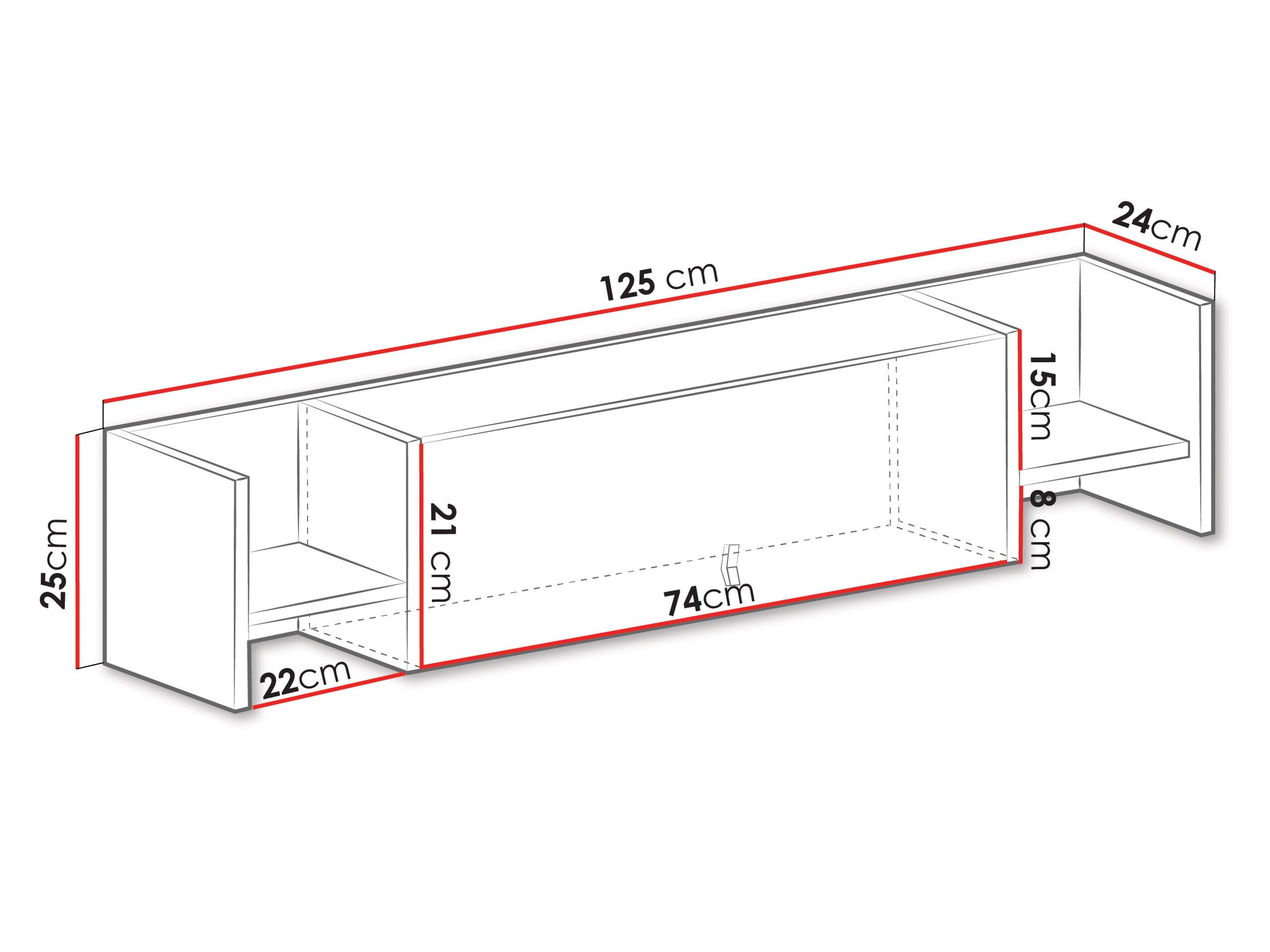 Vægreol Camteso 110 (Hvid + Egetræ + Turkis)