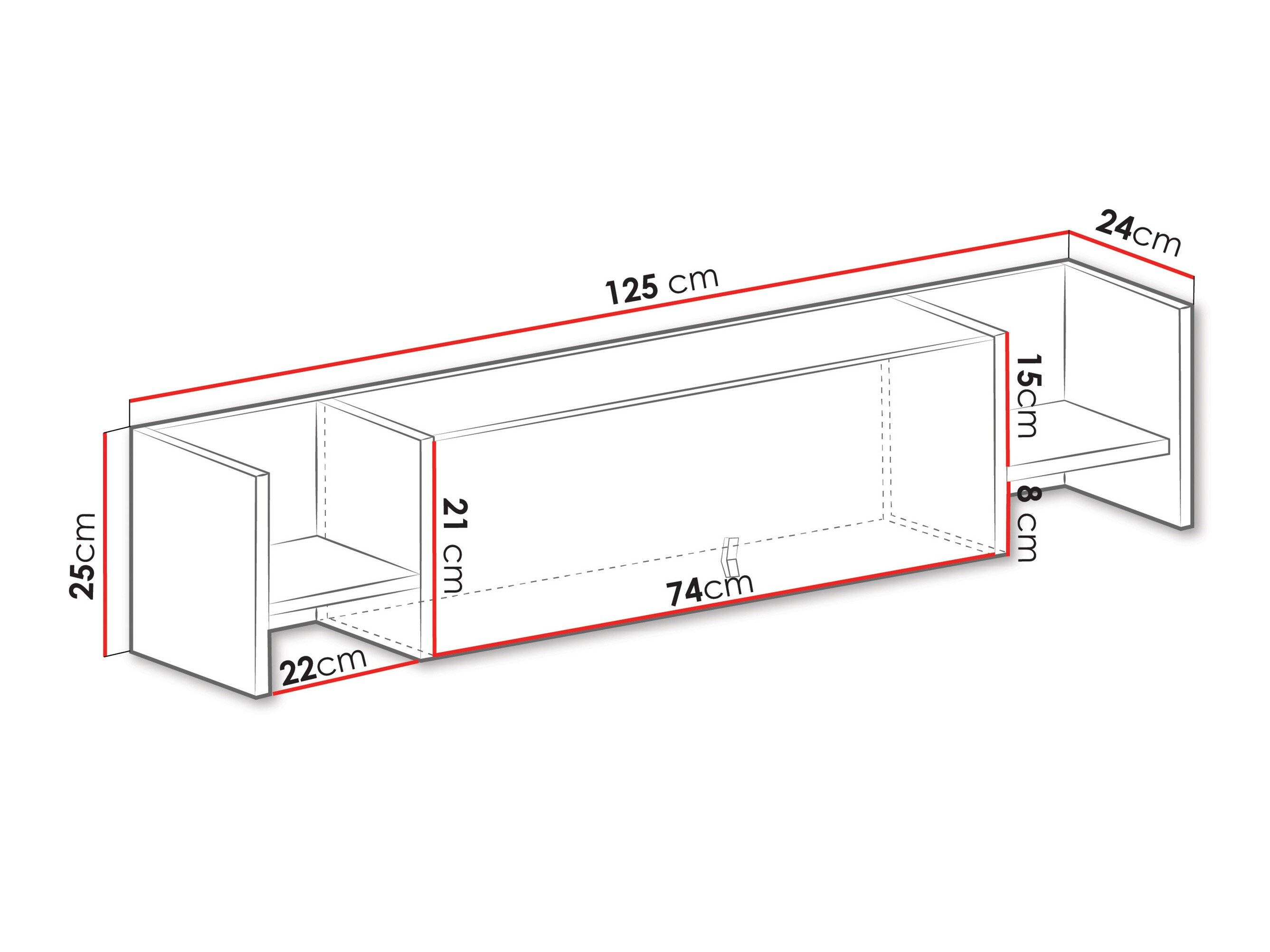Vægreol Camteso 110 (Sort + Egetræ + Beige)