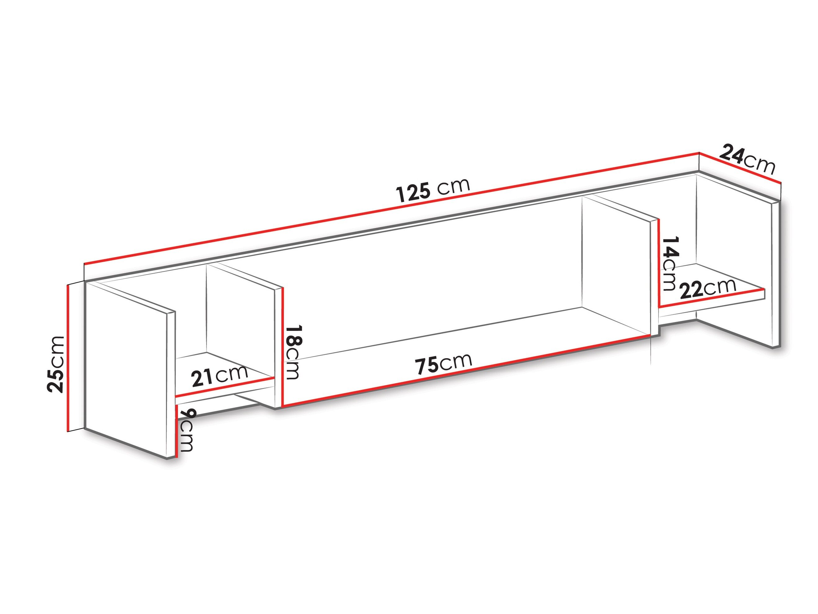 Vægreol Camteso 111 (Sort + Egetræ + Beige)