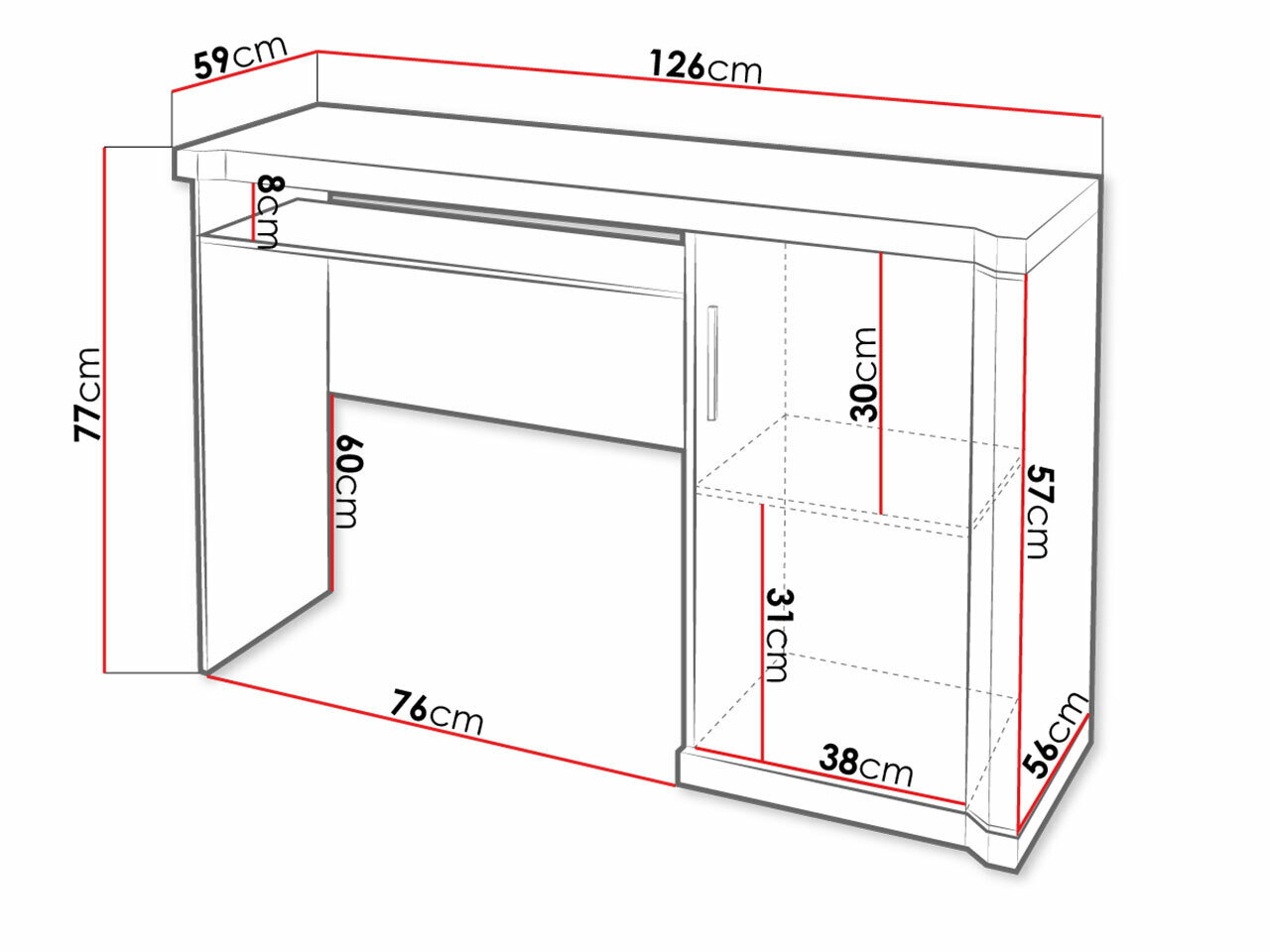 Bureau Lorelie 112 (Truffel eiken)