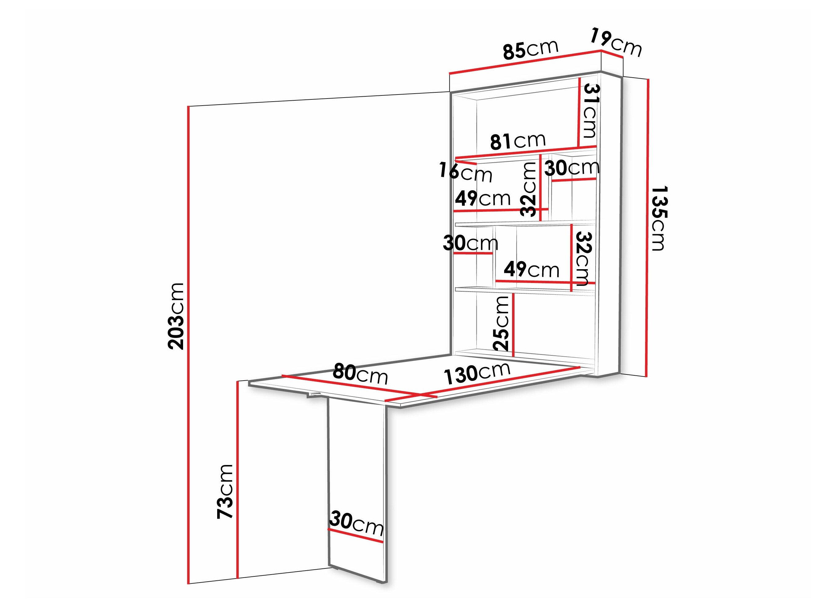 Klapbord Pinis III (Hvid)