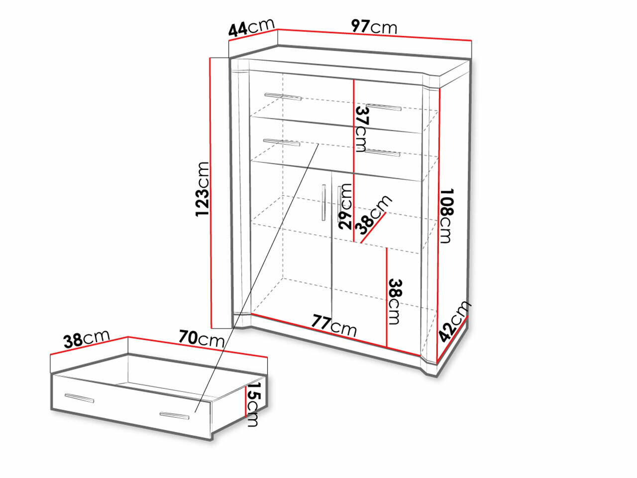 Kommode Lorelie 105 (Trøffel egetræ)