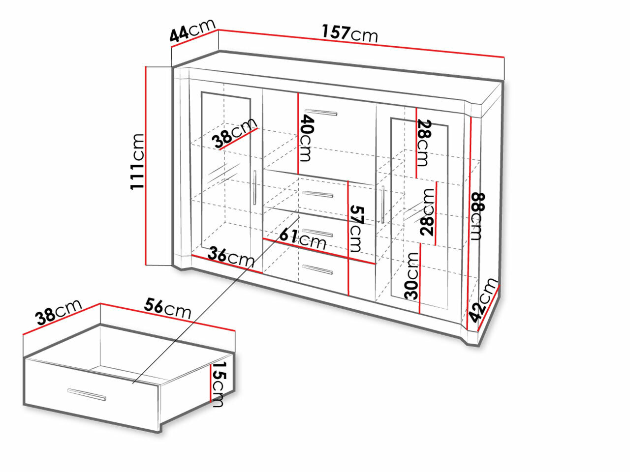 Kommode Lorelie 106 (Sonoma eg)