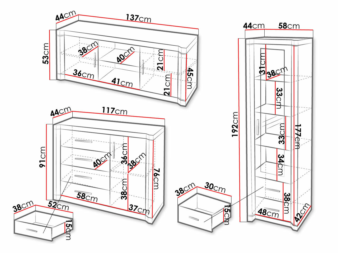 Stuemøbelsæt Lorelie 122 (Sonoma eg)
