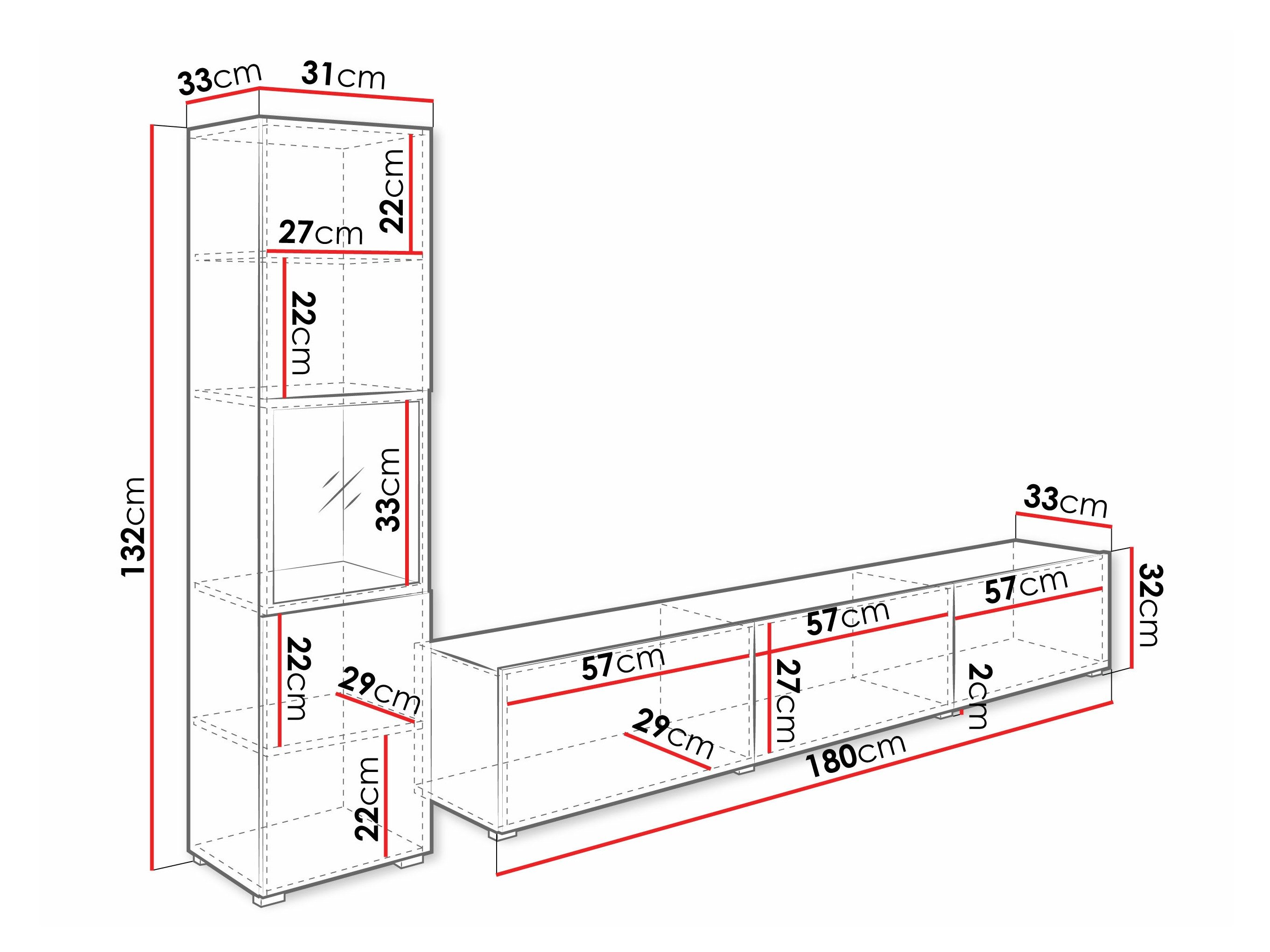 Stuemøbelsæt Sarasota 192 (Hvid + Glansfuld hvid)