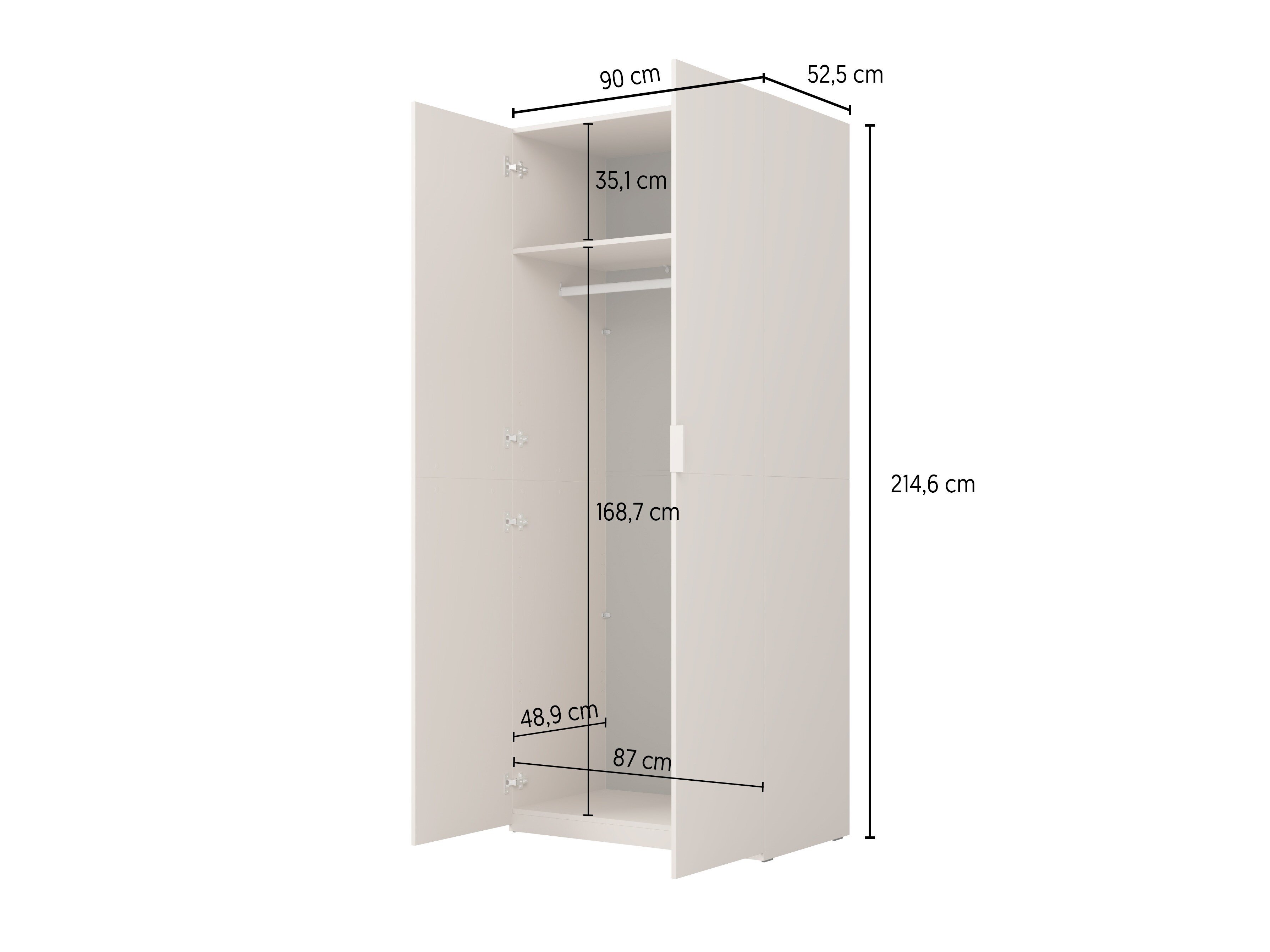 Garderobeskab Austin 387 (Appelsin + Egetræ)