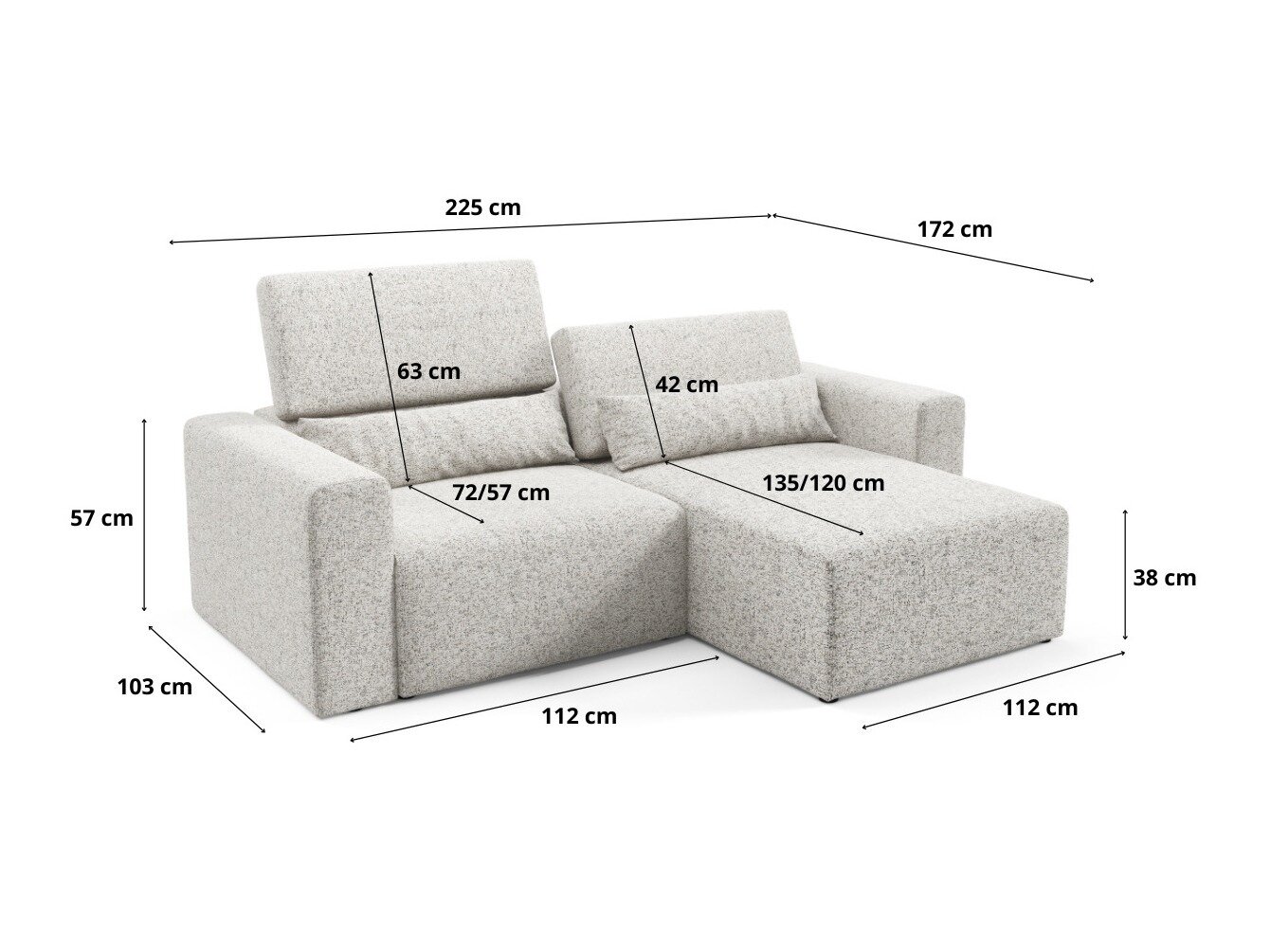 Modulaire hoekbank Virorle 105 (Puente 11)