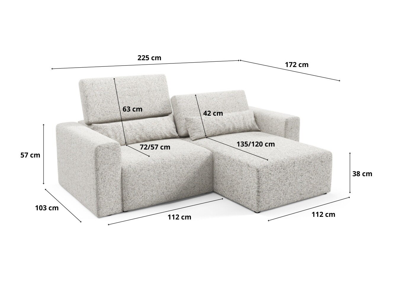 Modulaire hoekbank Virorle 105 (Puente 34)