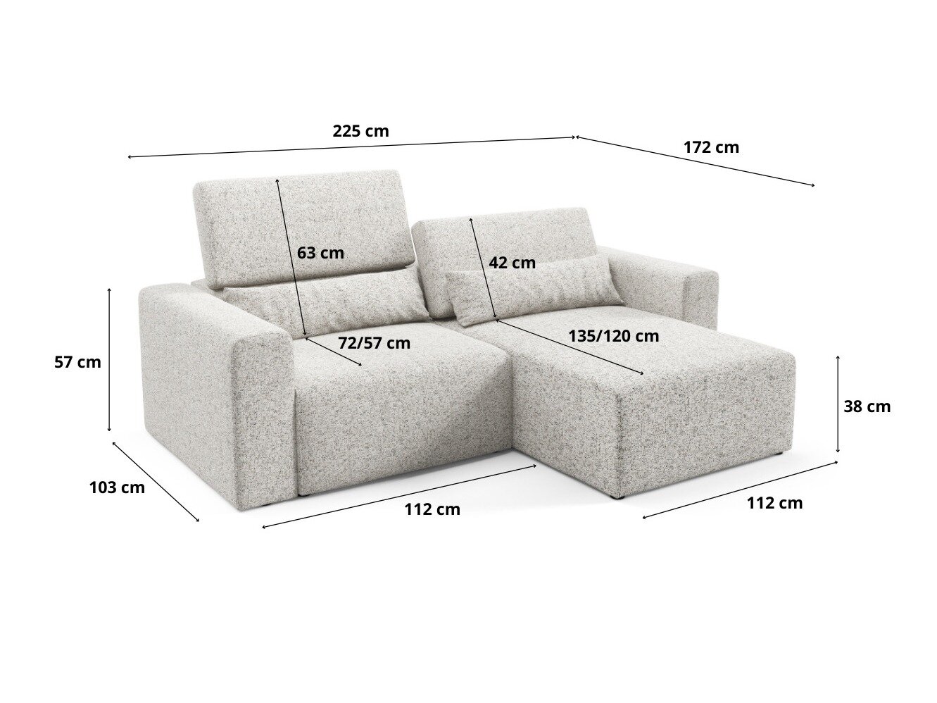 Modulaire hoekbank Virorle 105 (Puente 80)