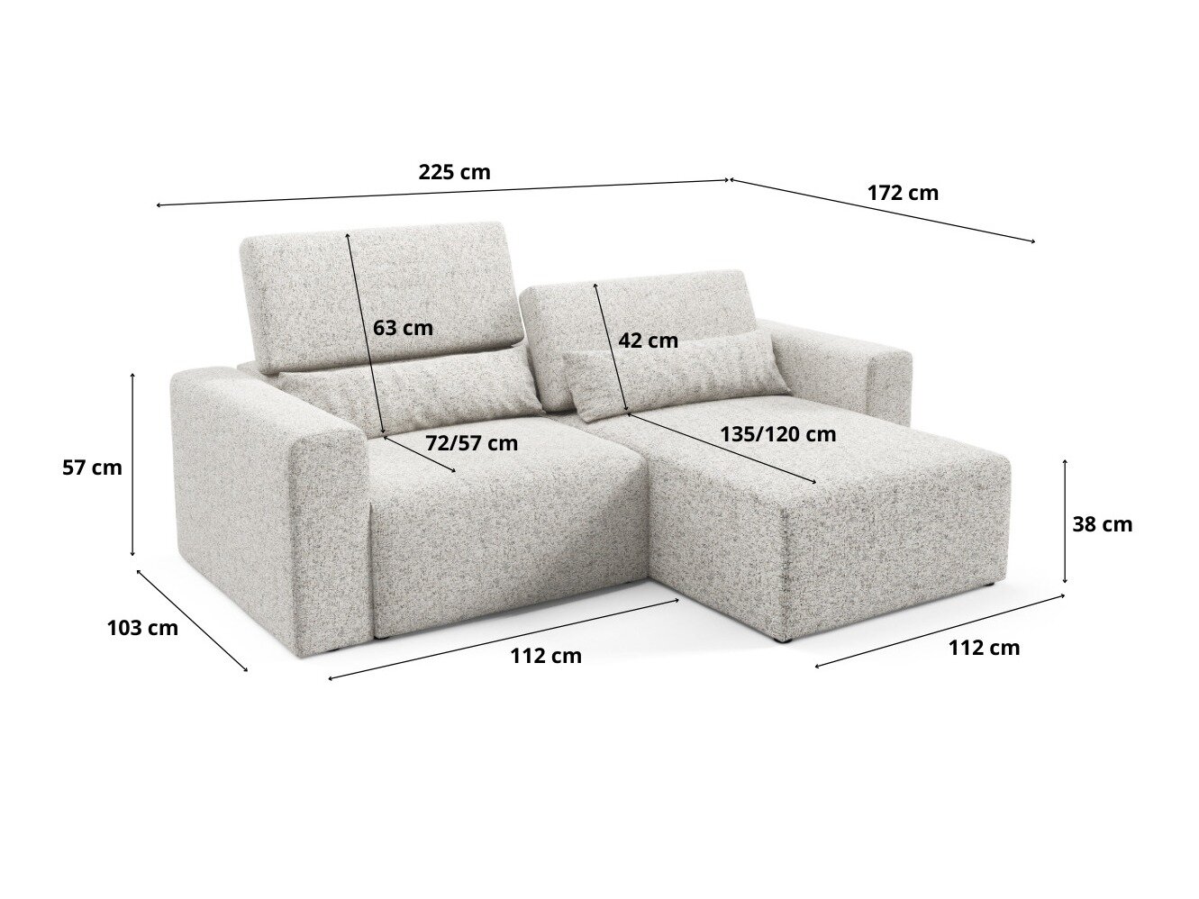 Modulaire hoekbank Virorle 105 (Puente 92)