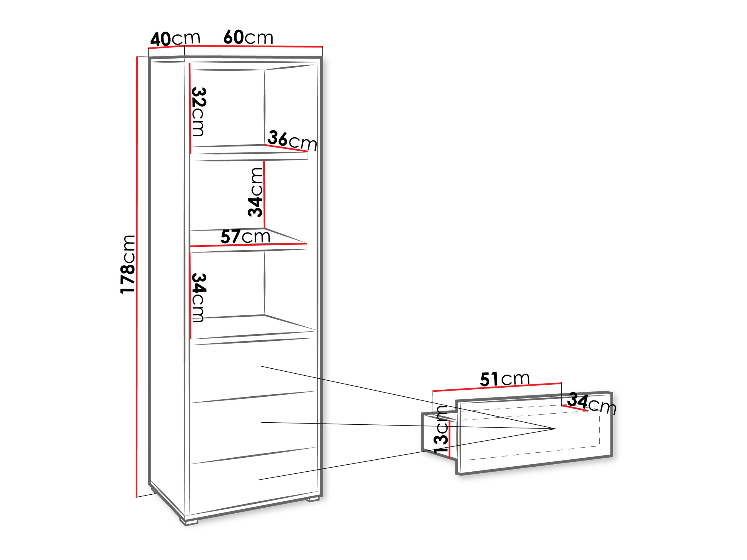 Reol Comfivo Fersoe 105 (Egetræ)