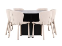 Eetkamerset Dallas 4989 (Zwart)