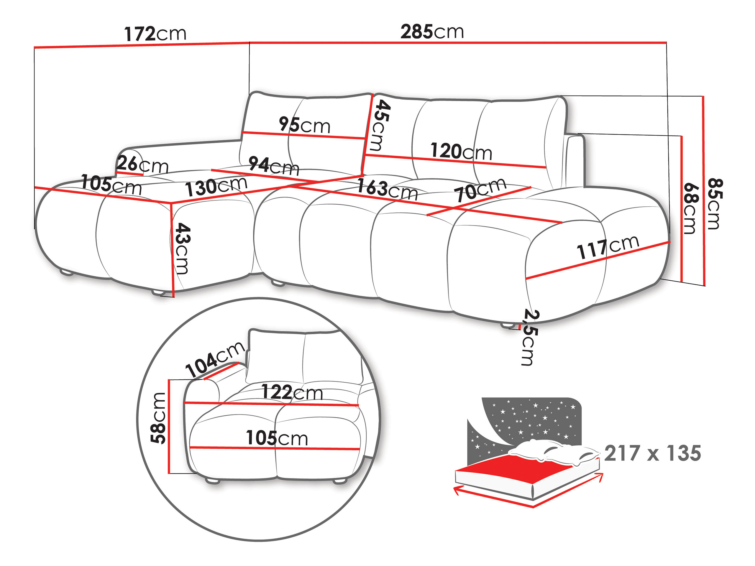 Hjørnesofa TrendyNest Ansera (Flow 06)