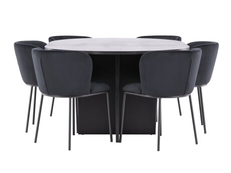 Eetkamerset Dallas 5013 (Zwart)
