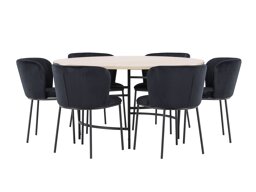 Eetkamerset Dallas 5015 (Lichtbruin + Zwart)