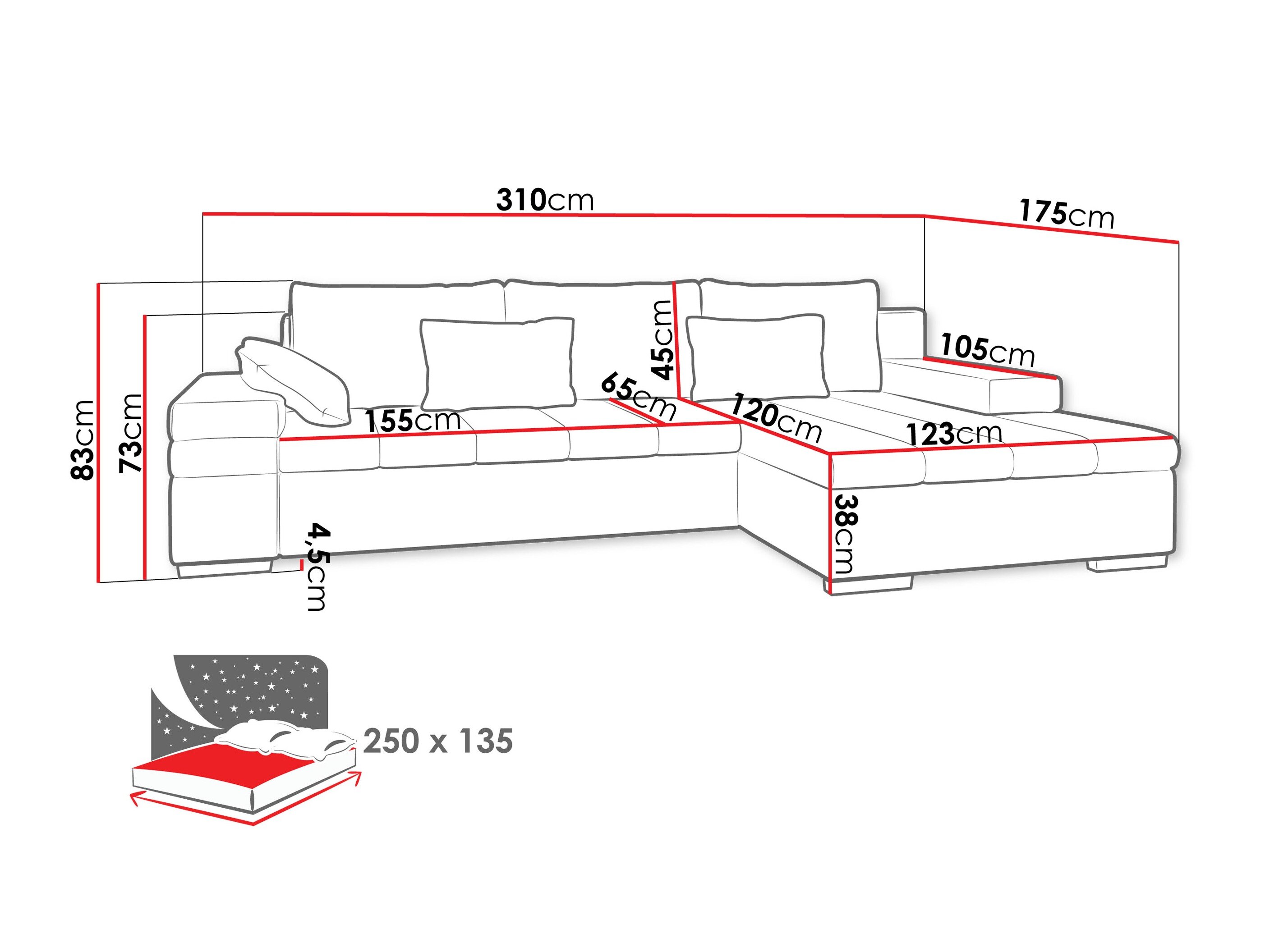 Hjørnesofa Comfivo Olivetum (Nazar 225.05 + Muna 14)