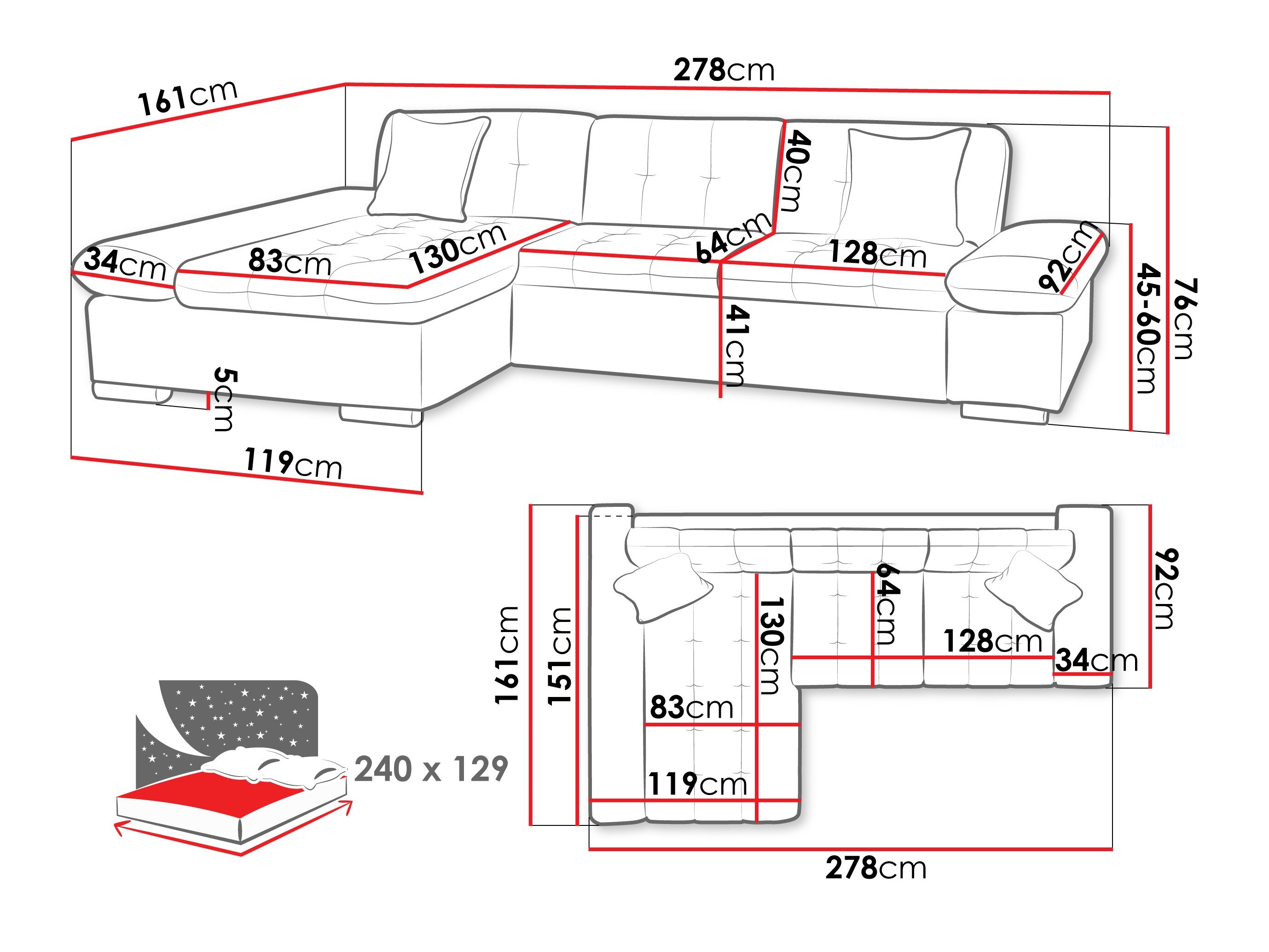 Hjørnesofa Comfivo 152 (Cruz 80)