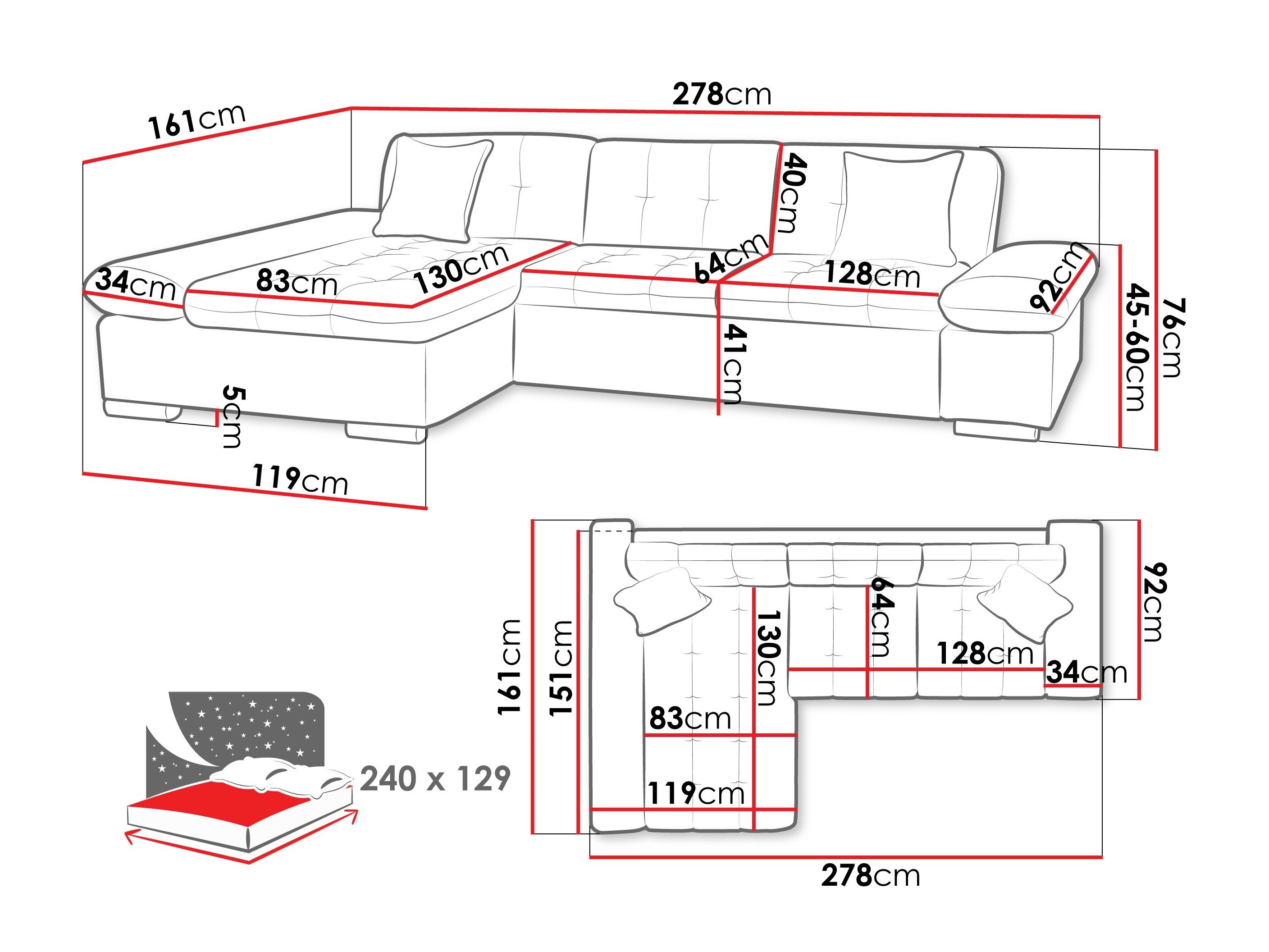 Hjørnesofa Comfivo 152 (Sandu 224.01)