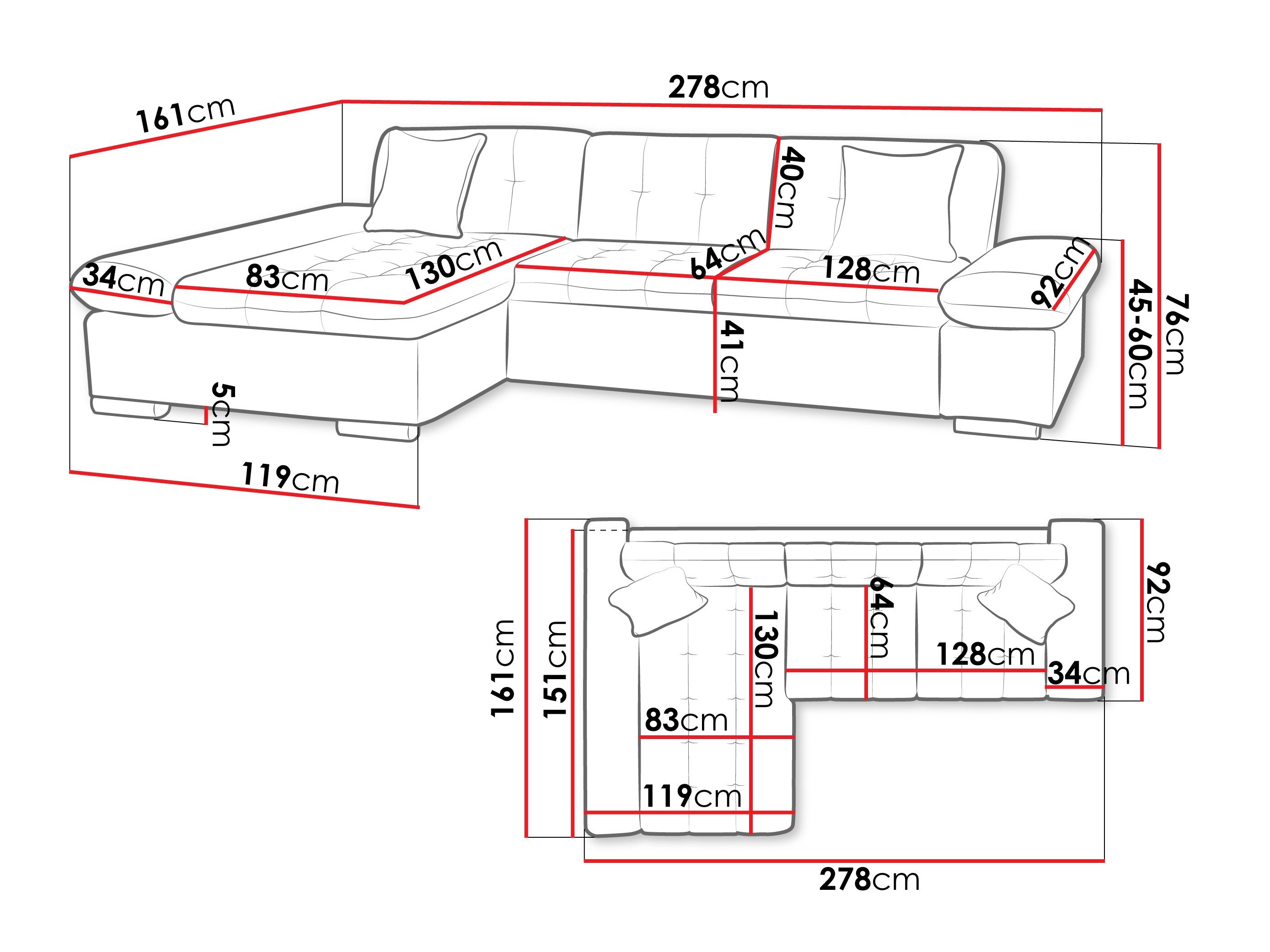 Hjørnesofa Comfivo 219 (Nazar 225.05)