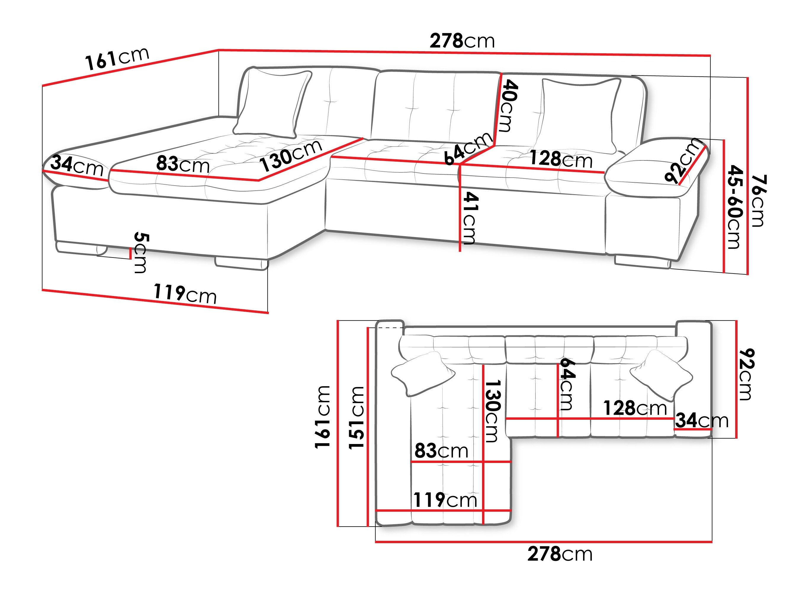 Hjørnesofa Comfivo 219 (Sandu 224.02)