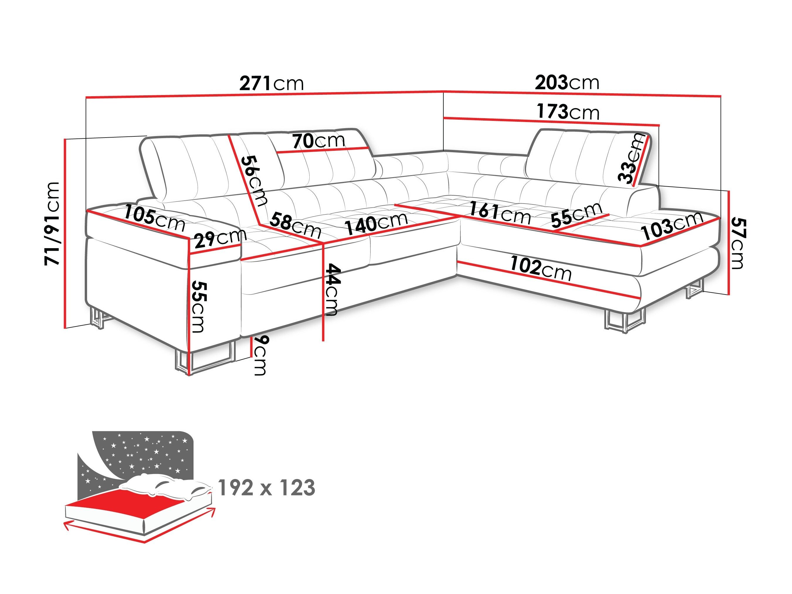 Hjørnesofa Comfivo Anima (Nazar 225.02)