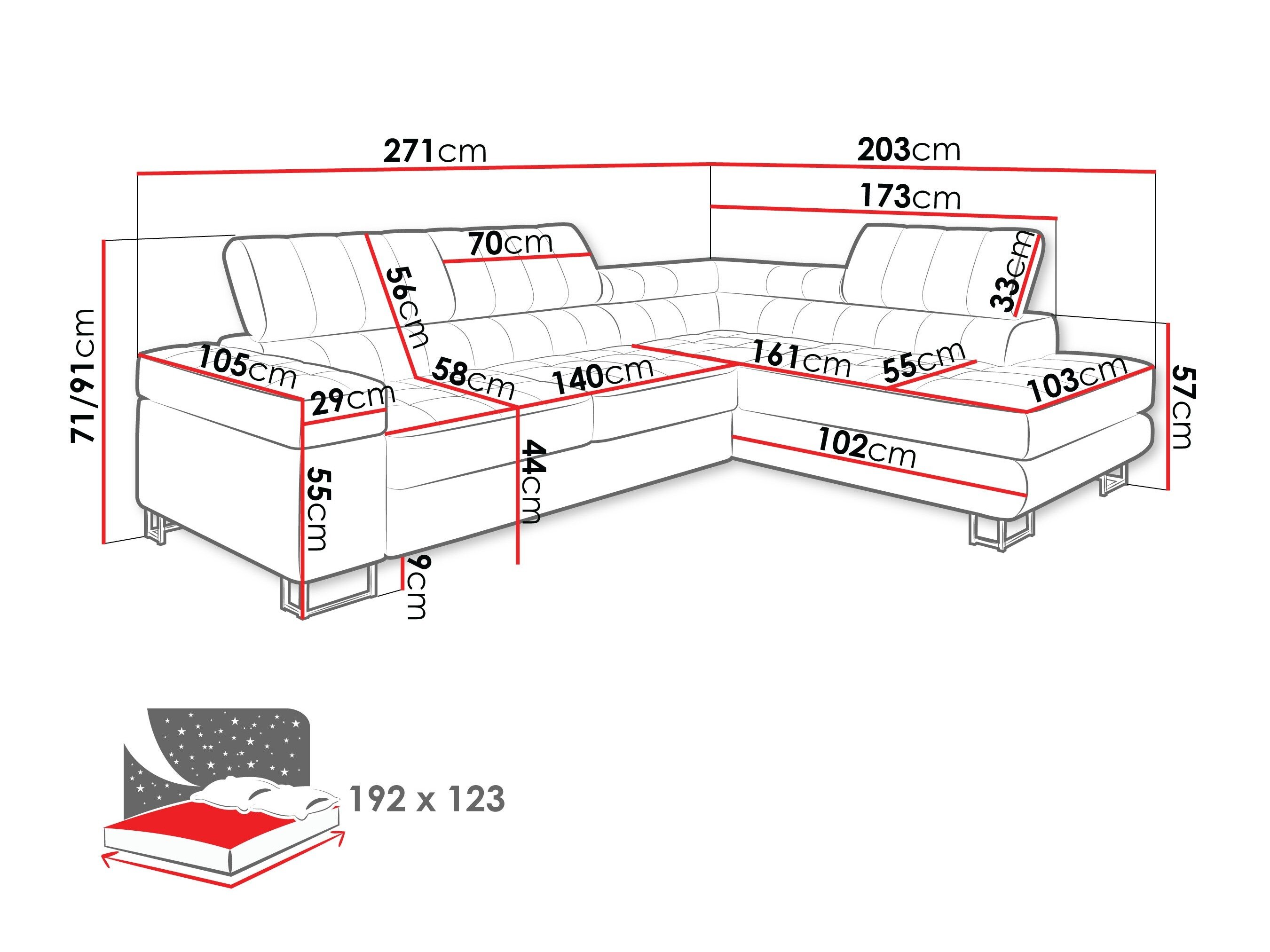 Hjørnesofa Comfivo Anima (Nazar 225.02)