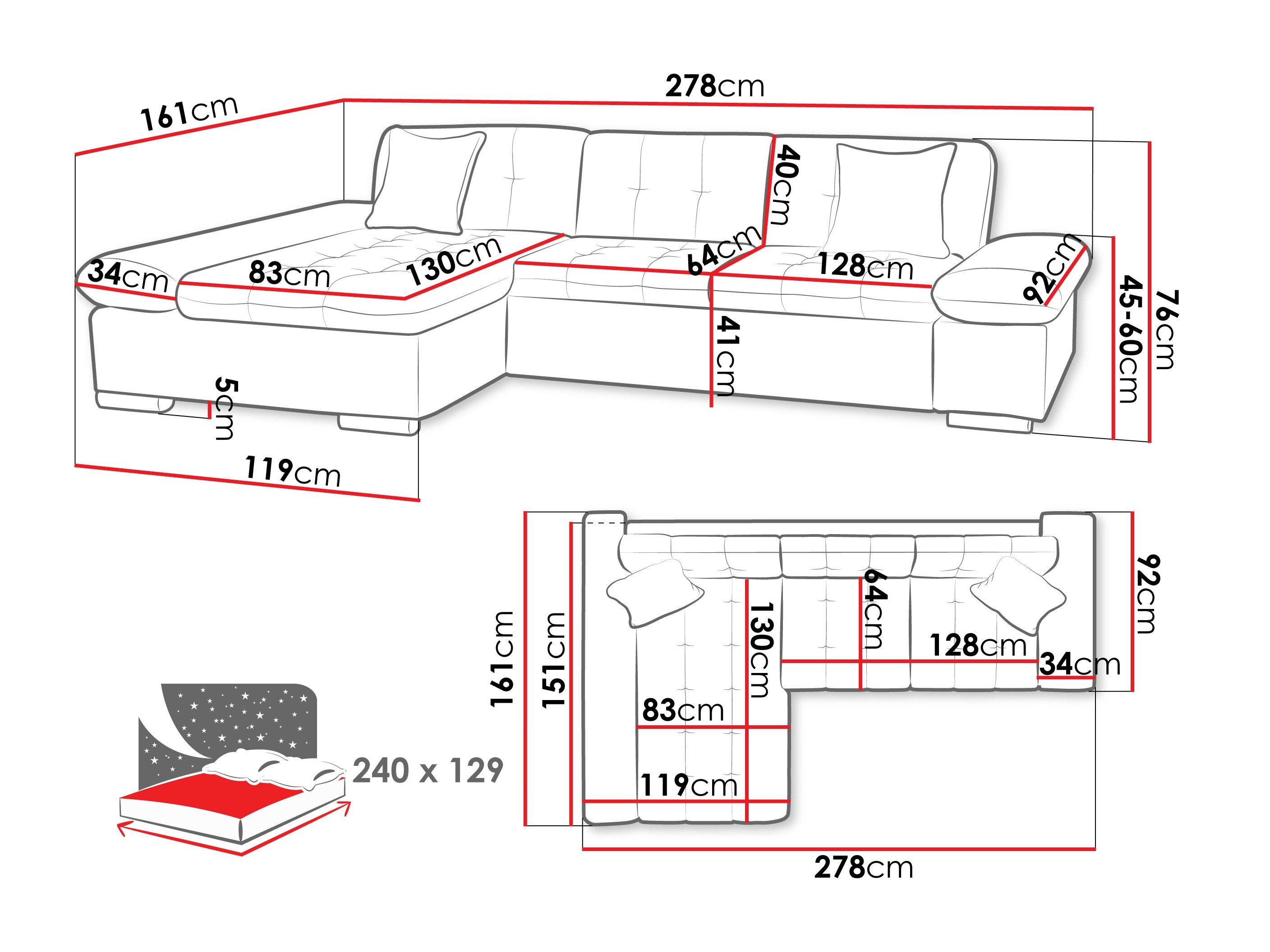 Hjørnesofa Comfivo Sanitas I (Cruz 80)