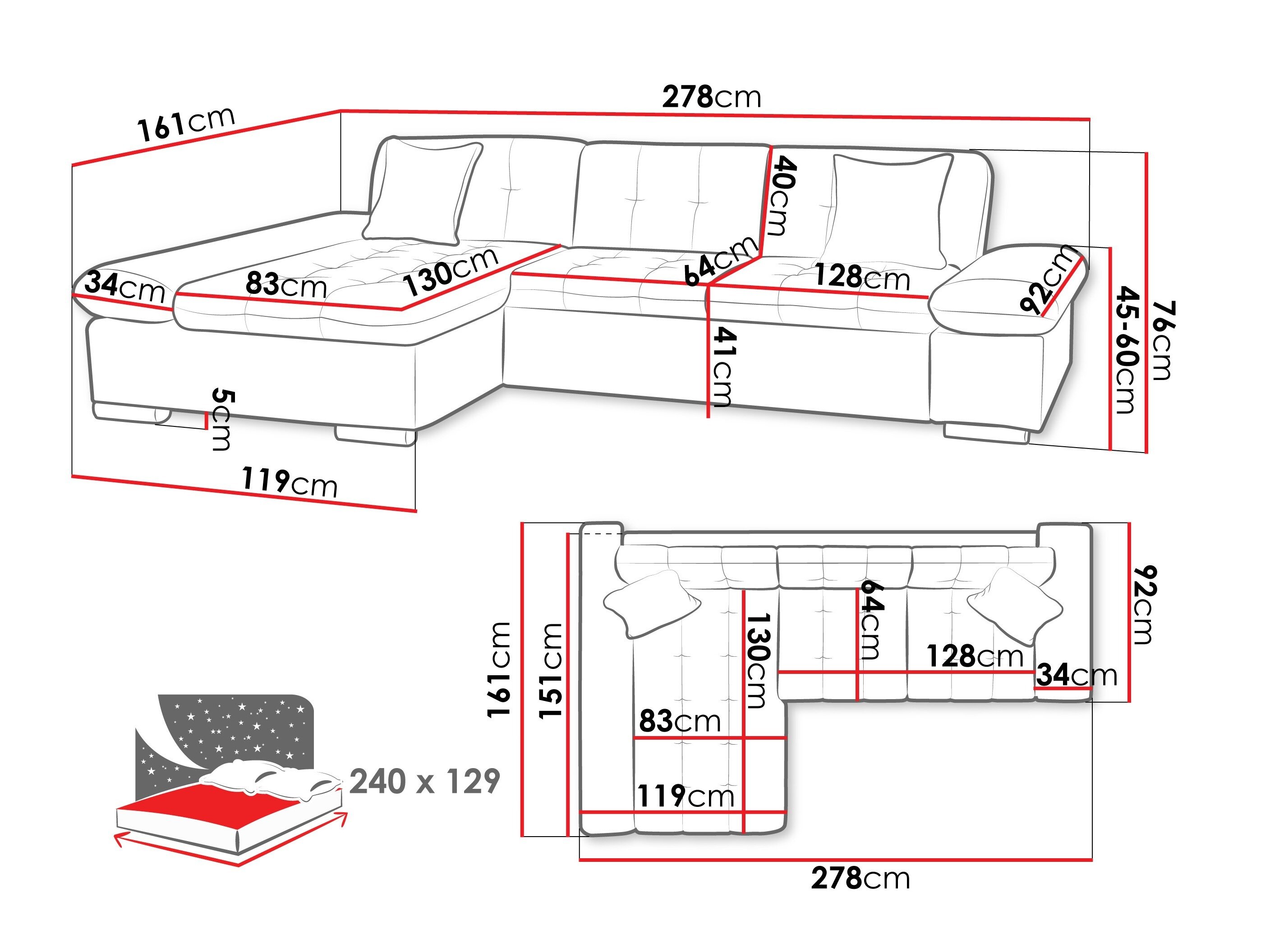 Hjørnesofa Comfivo Sanitas I (Nazar 225.02)