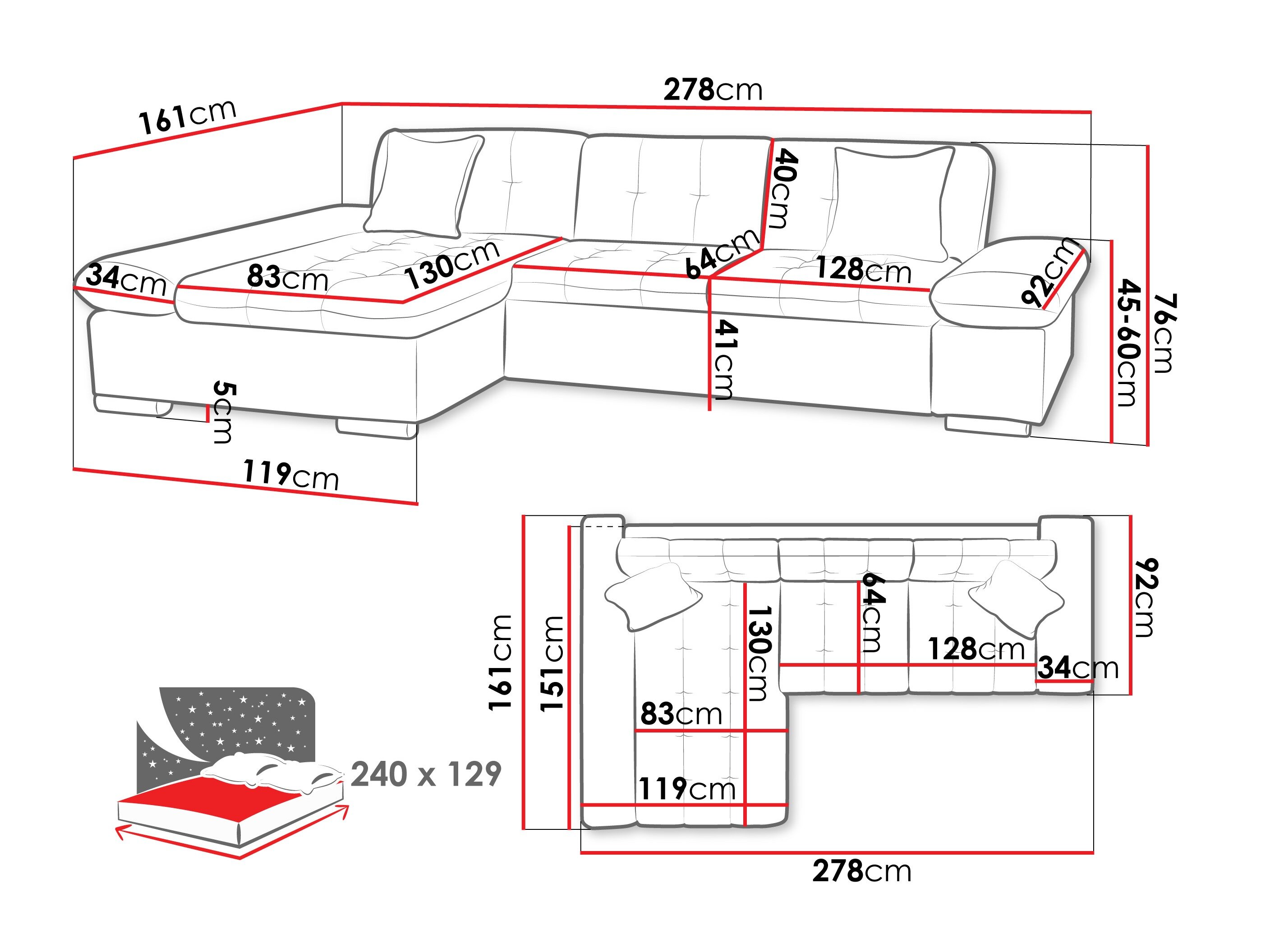 Hjørnesofa Comfivo Sanitas I (Sandu 224.01)