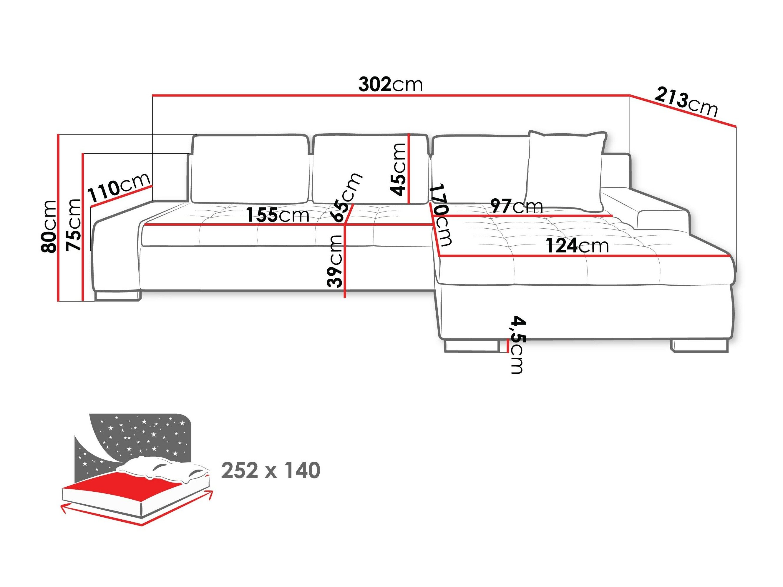Hjørnesofa Comfivo 147 (Kronos 022 + Senegal 818)