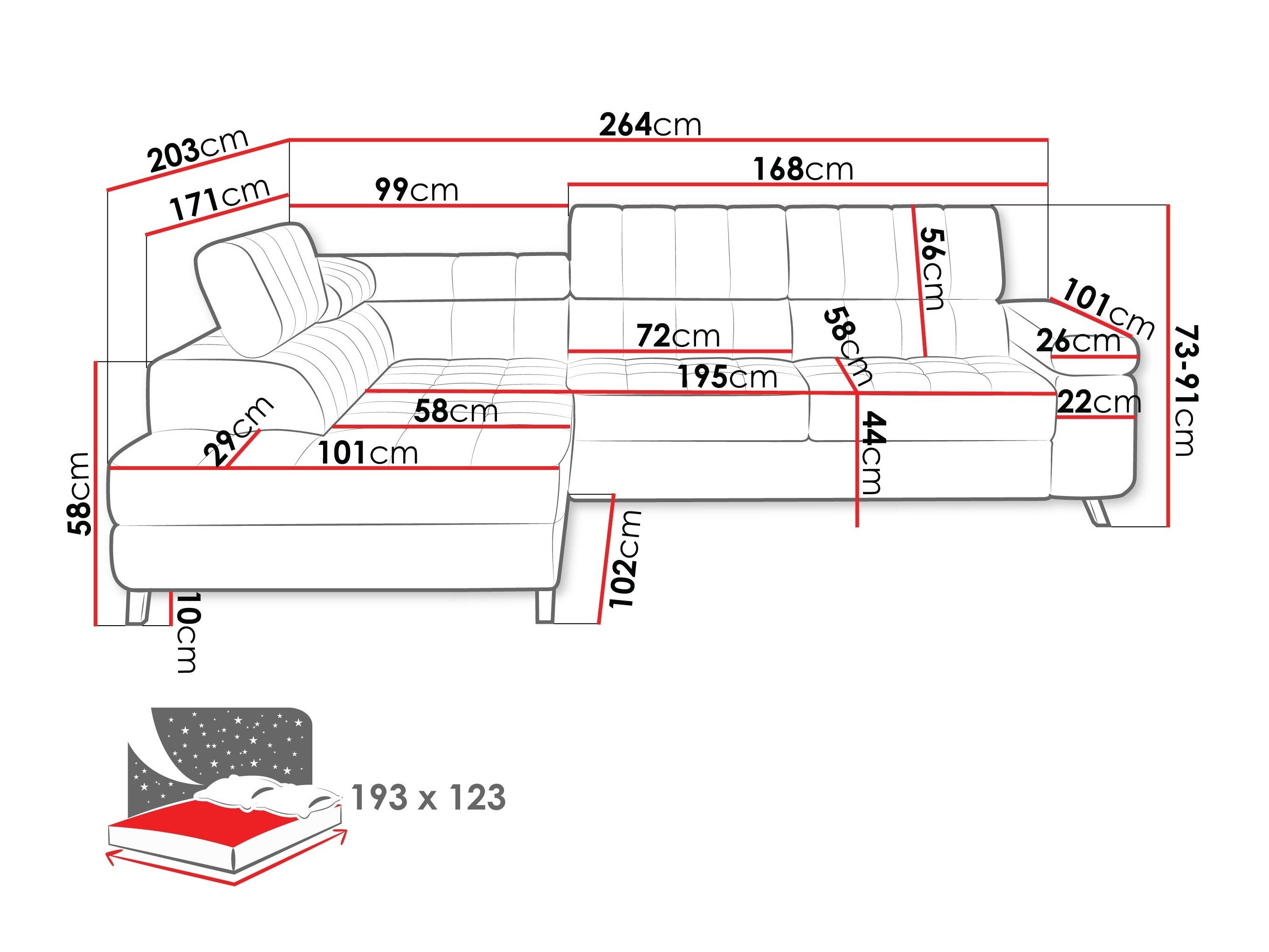 Hjørnesofa Comfivo 207 (Nazar 225.02)