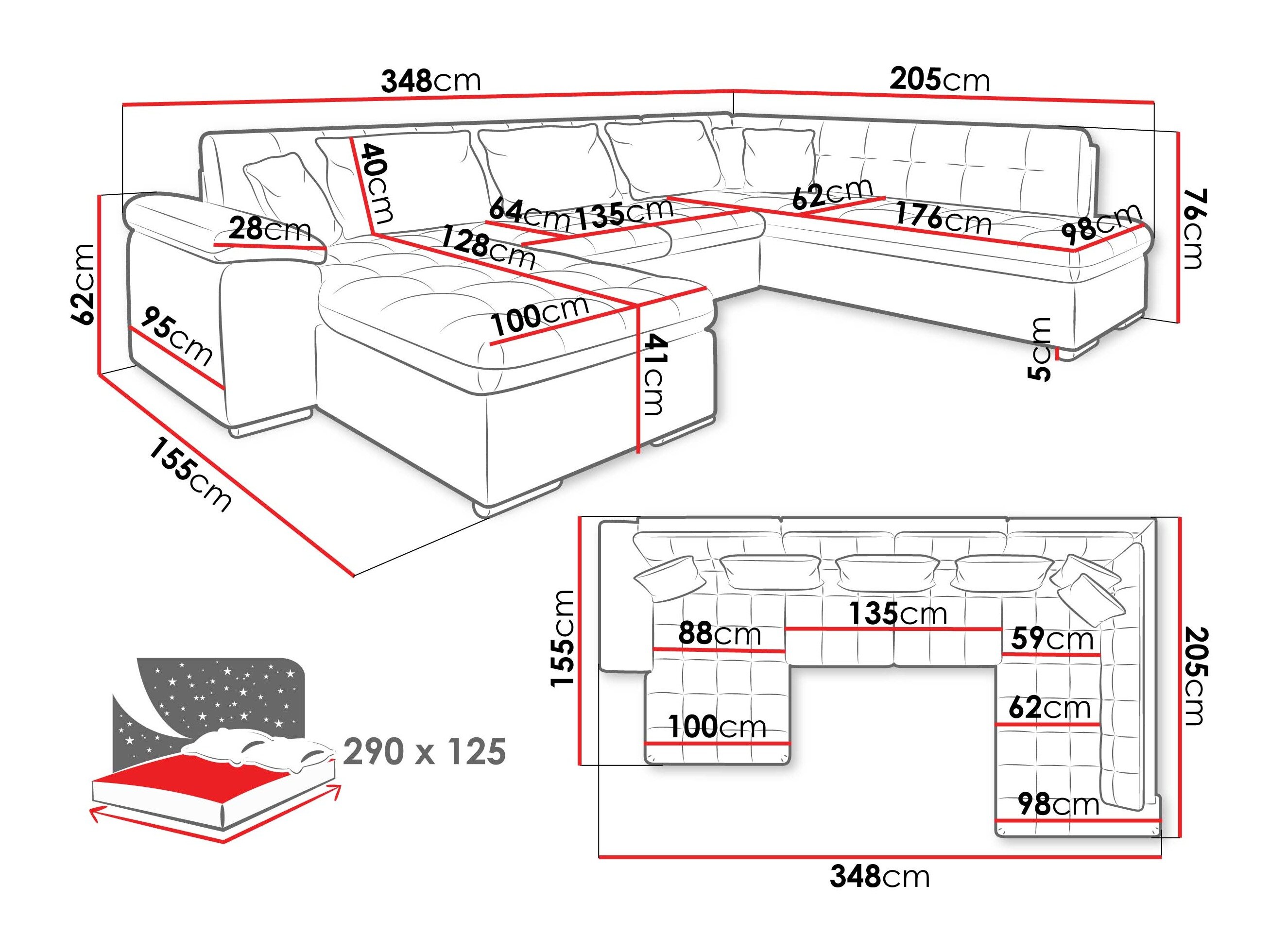 Hjørnesofa Comfivo Gemma (Højre)