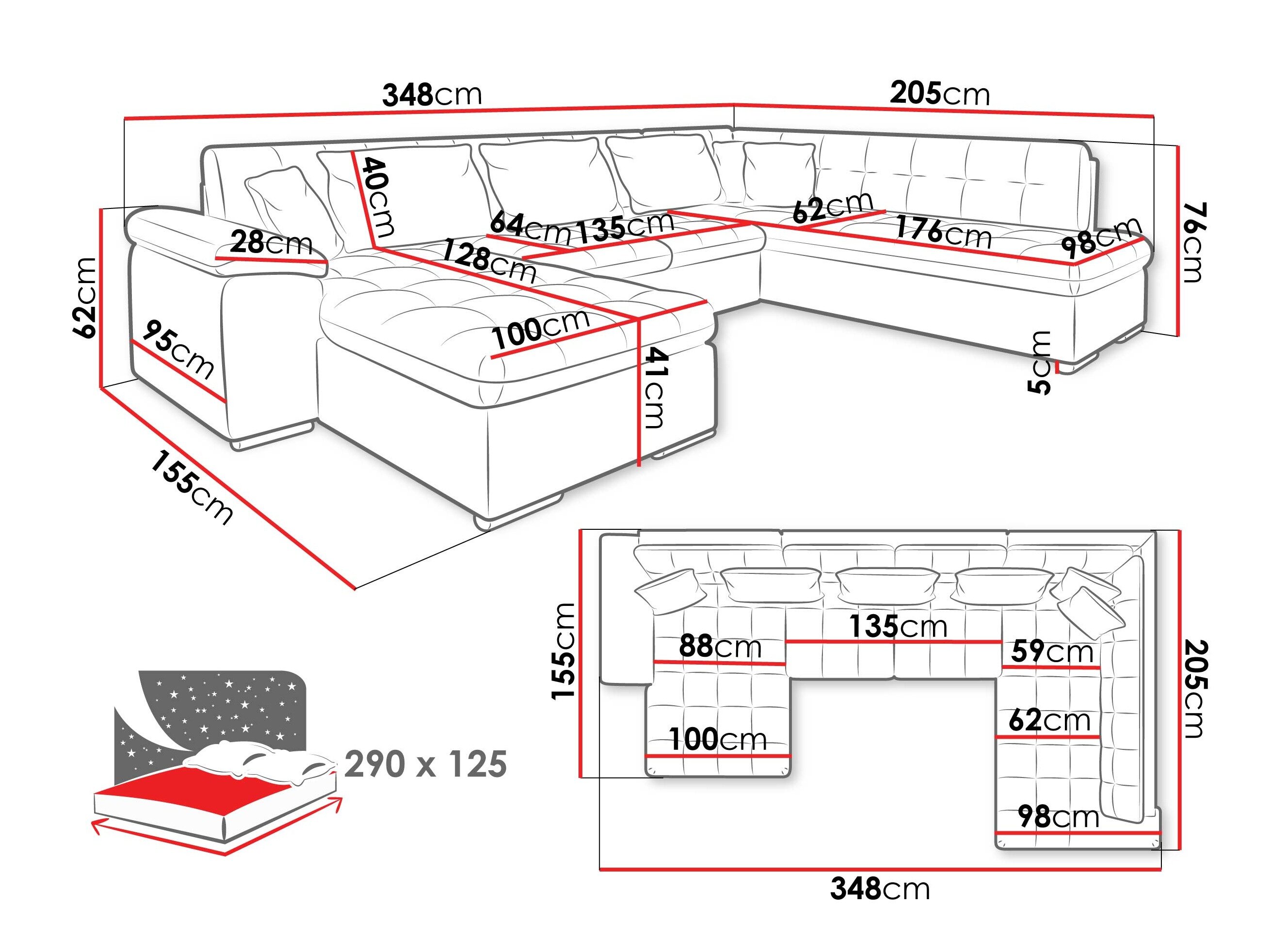 Hjørnesofa Comfivo Gemma II (Højre)