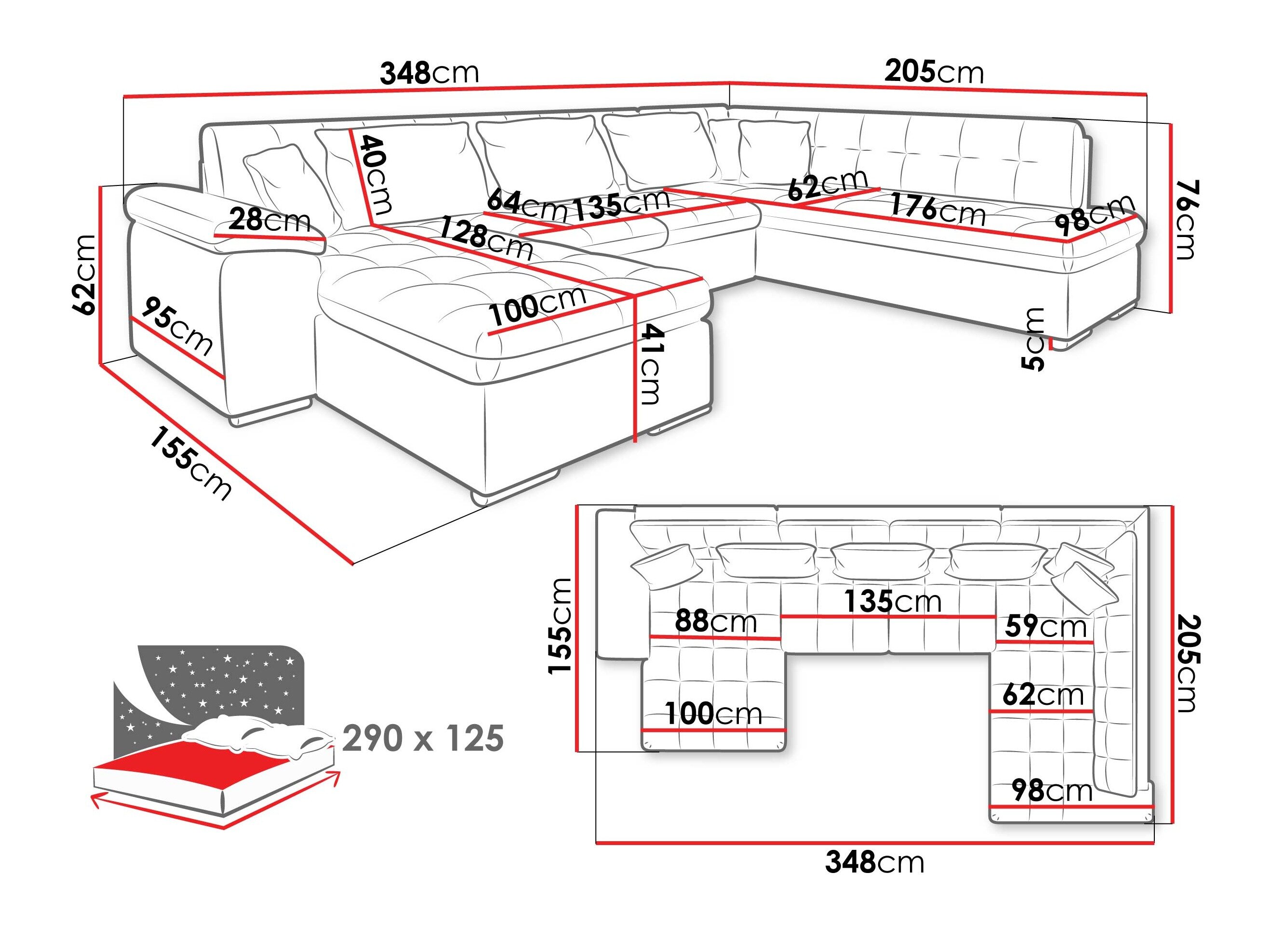 Hjørnesofa Comfivo Gemma II (Venstre)