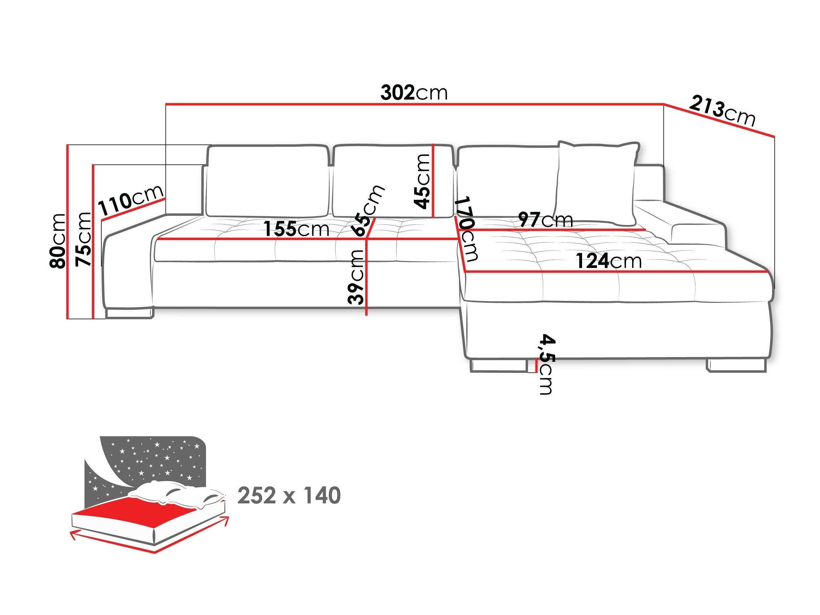 Hjørnesofa Comfivo Nitor II (Magic Velvet 2219 + Magic Velvet 2217)