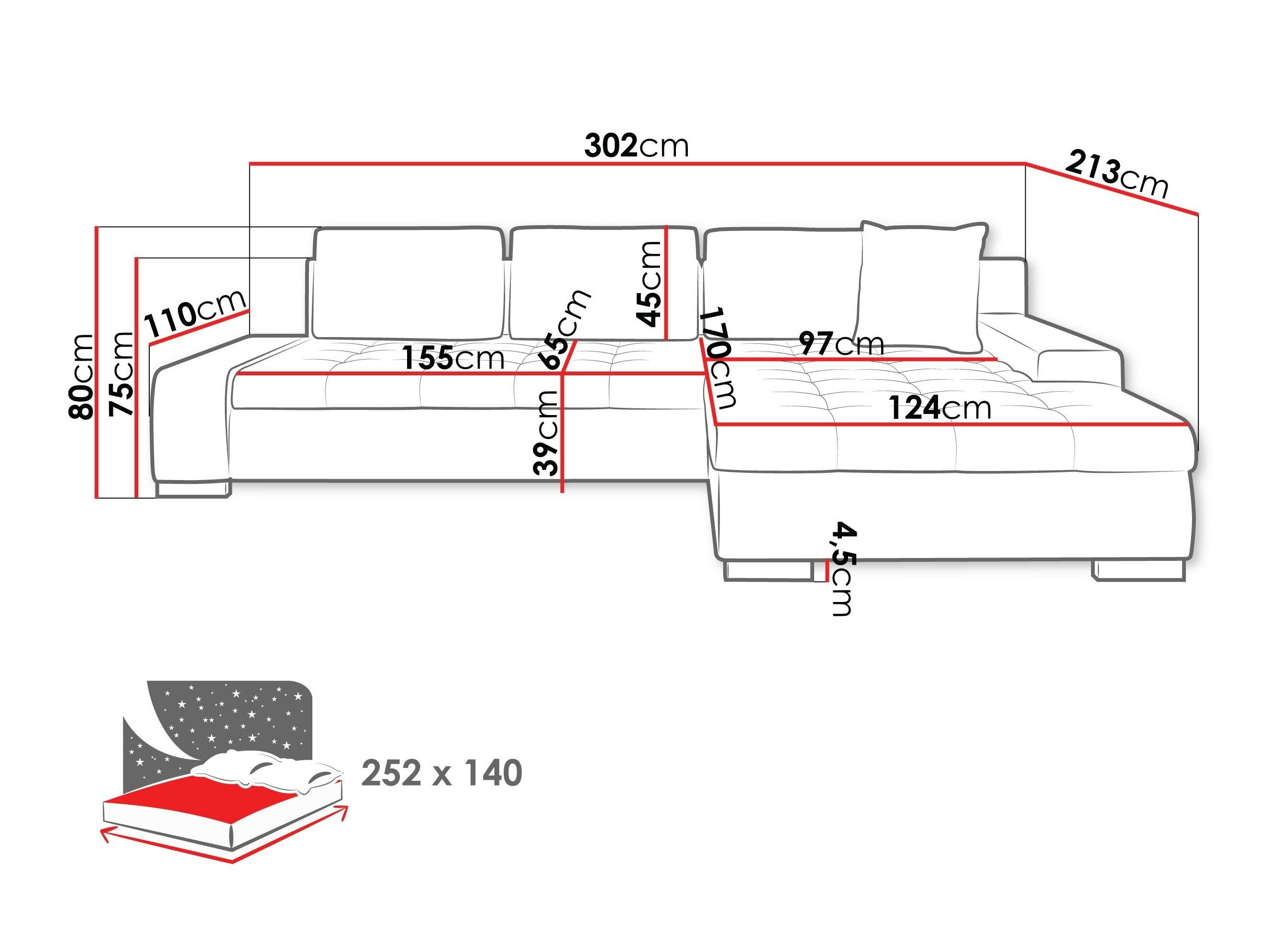 Hjørnesofa Comfivo Nitor II (Miu 2034 + Miu 2041)
