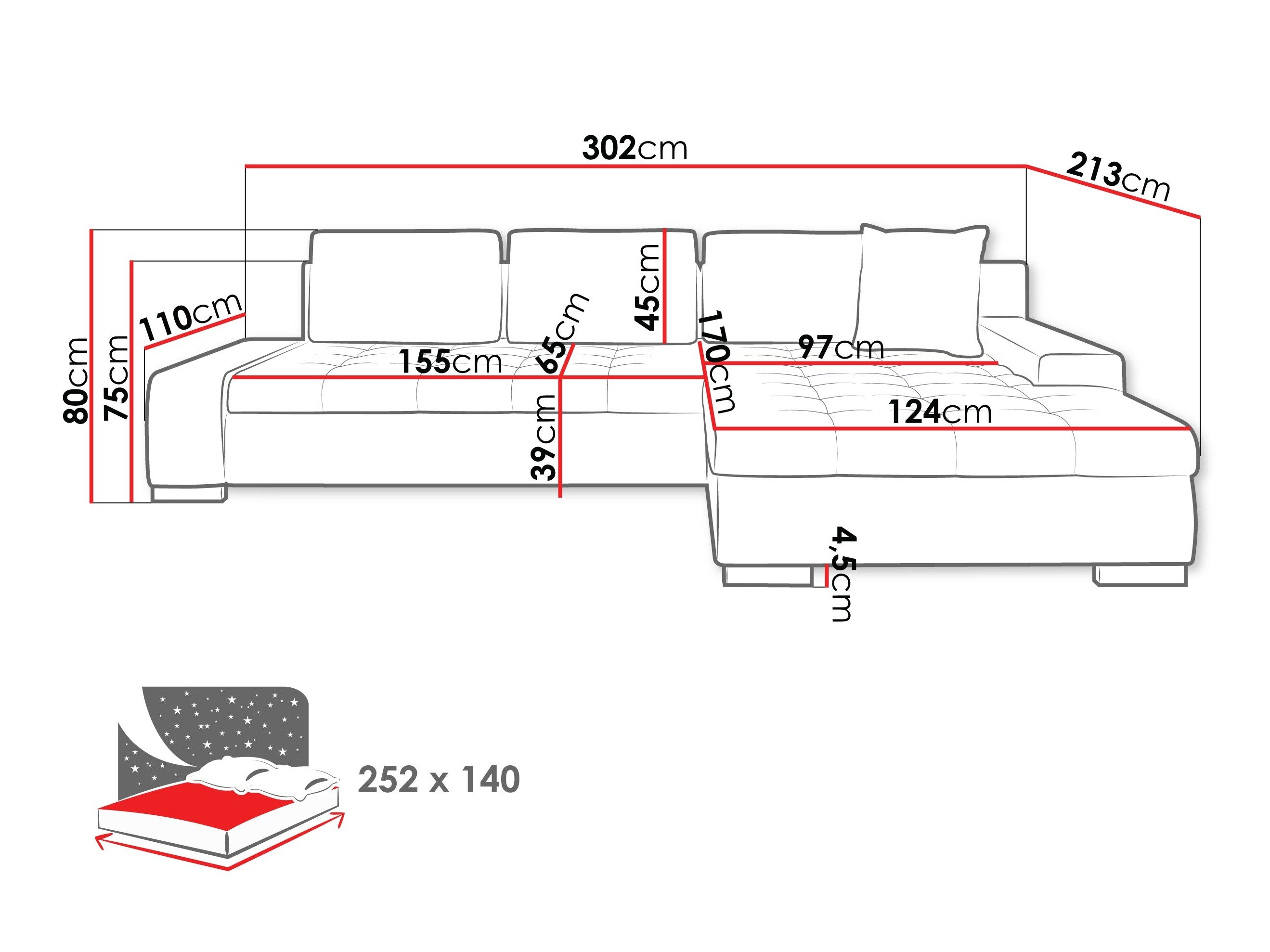 Hjørnesofa Comfivo Nitor II (Nazar 225.02)