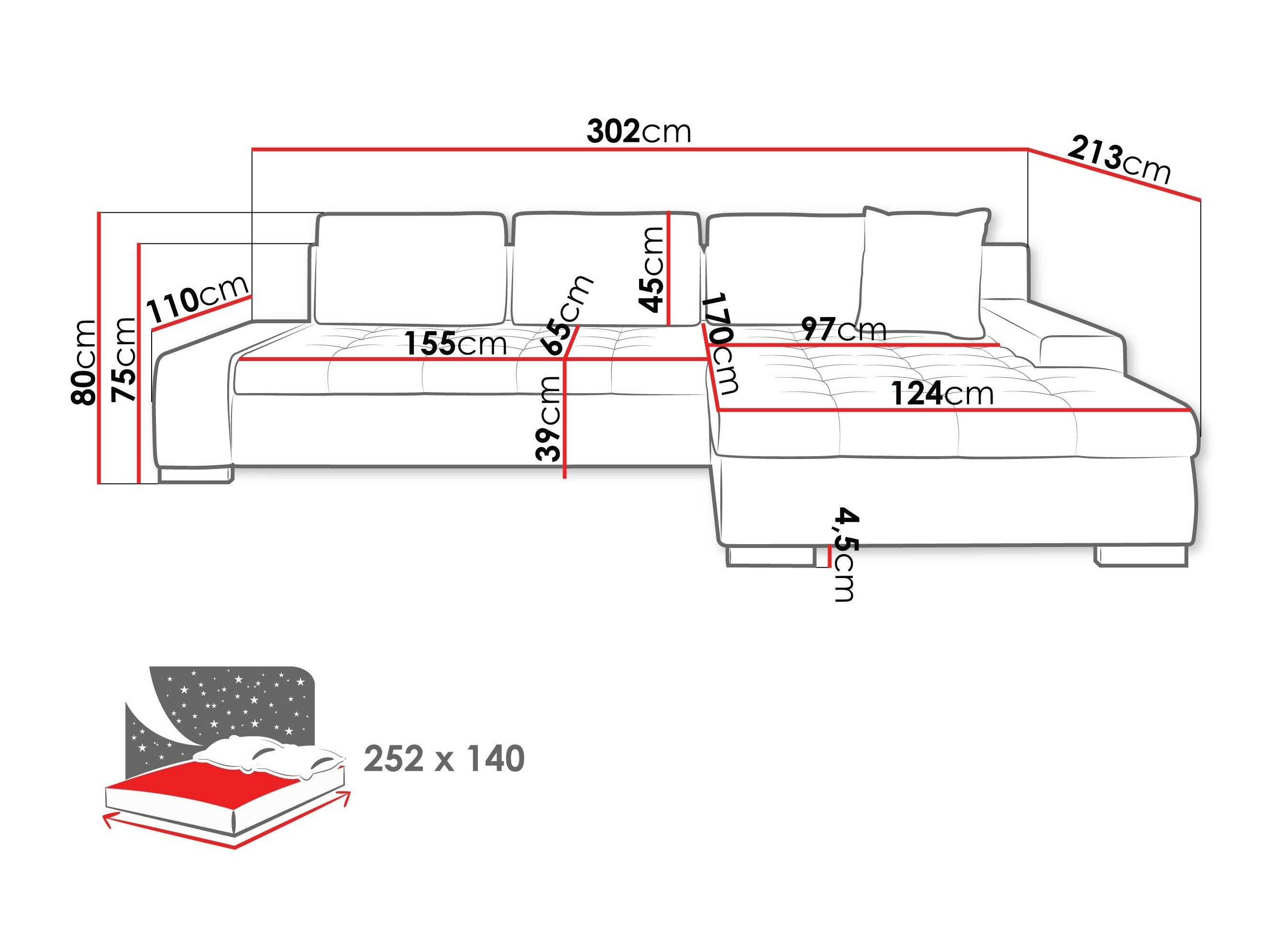 Hjørnesofa Comfivo Nitor II (Rico 12)