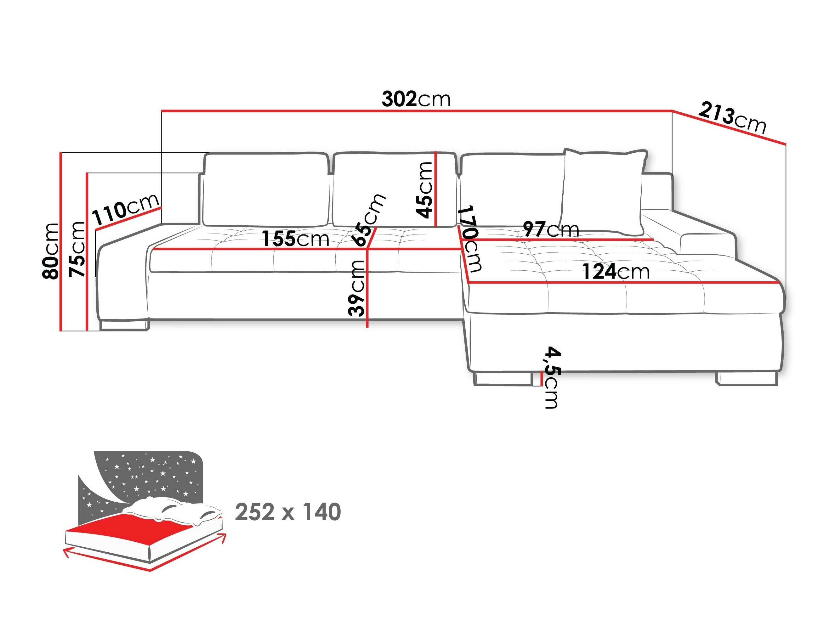 Hjørnesofa Comfivo Nitor II (Soft 011 + Lawa 06)