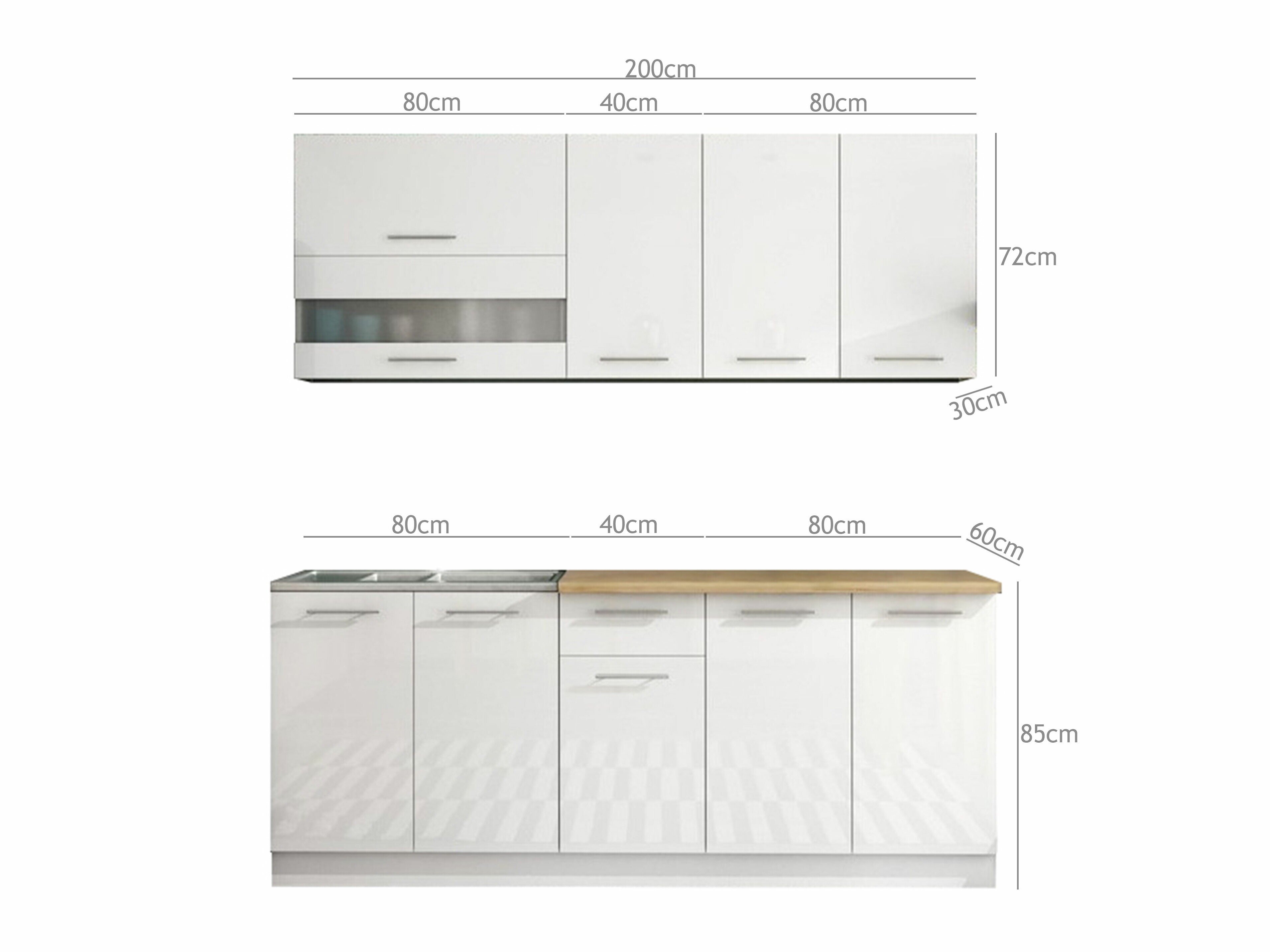 Moodul köögikomplekt Tiffa White 115
