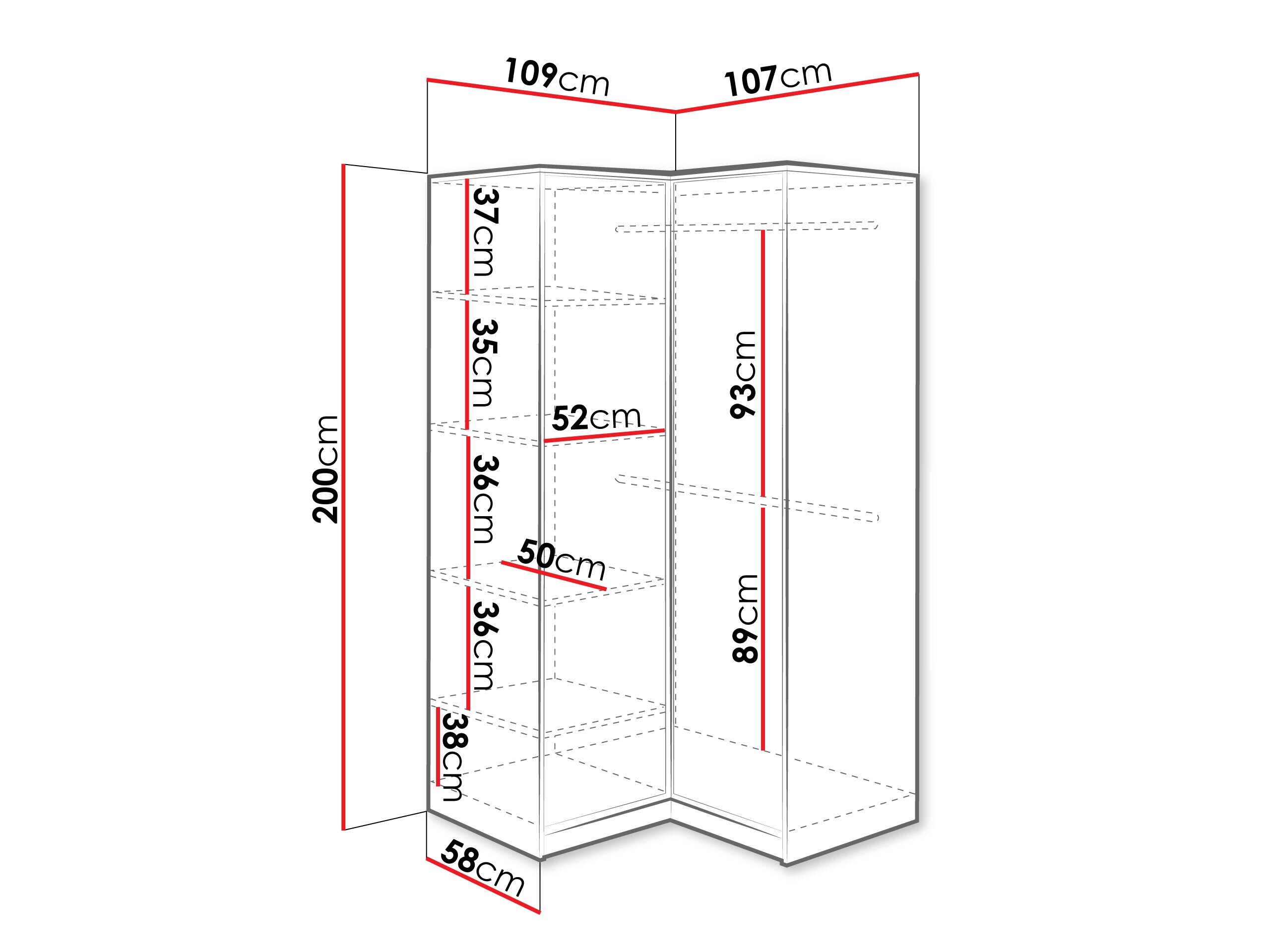 Hjørnegarderob Dortivu 161