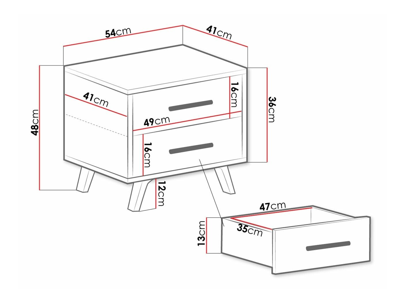 Sengebord Dortivu 159 (Grafit)