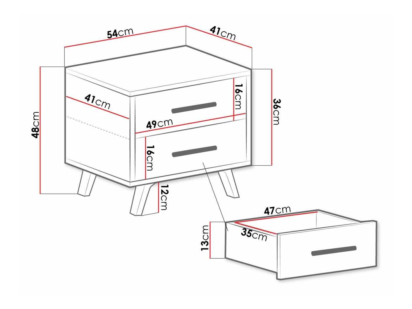 Sengebord Dortivu (Hvid)