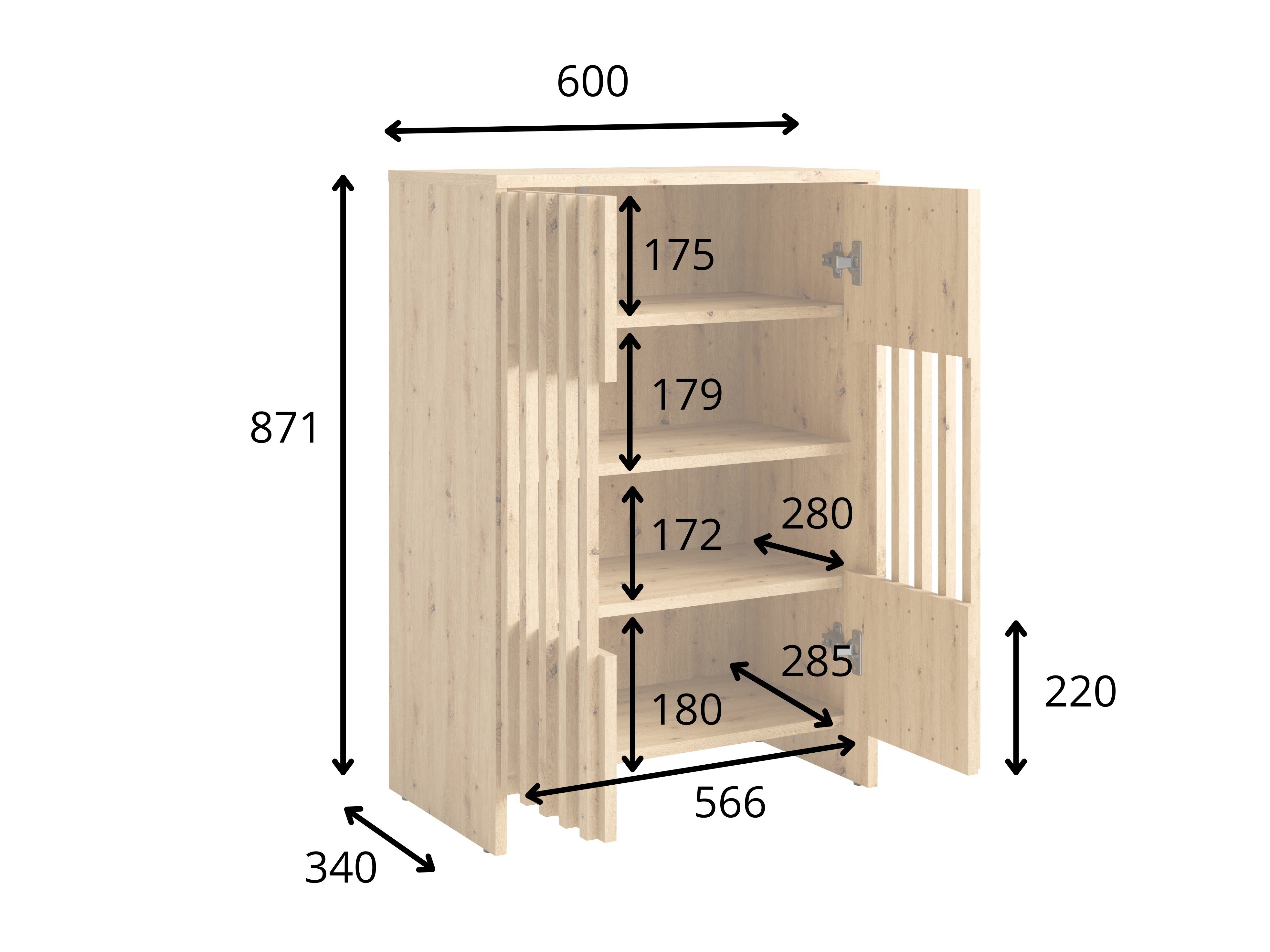 Bufet Baytown 205 (Negru)