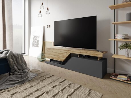 Meuble TV Comfivo Daldune (Anthracite + Chêne wotan)
