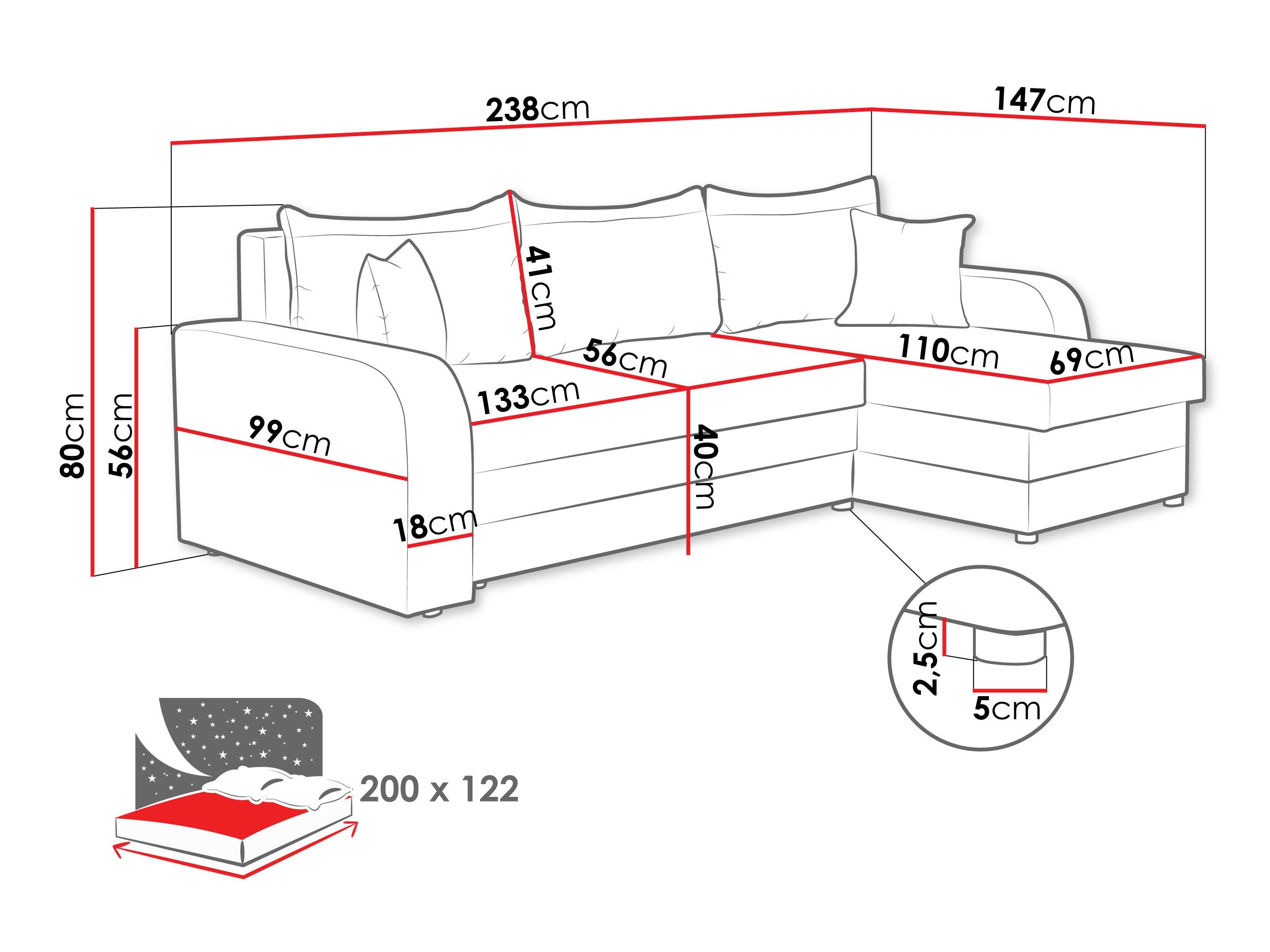 Hjørnesofa Comfivo Melissa (Velo 635)