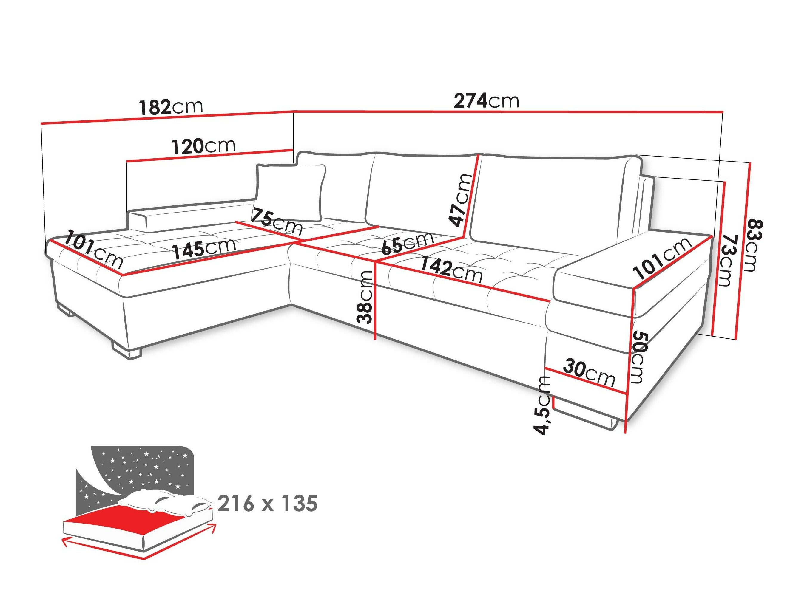 Hjørnesofa Comfivo Olivetum III (Baloo 2074)