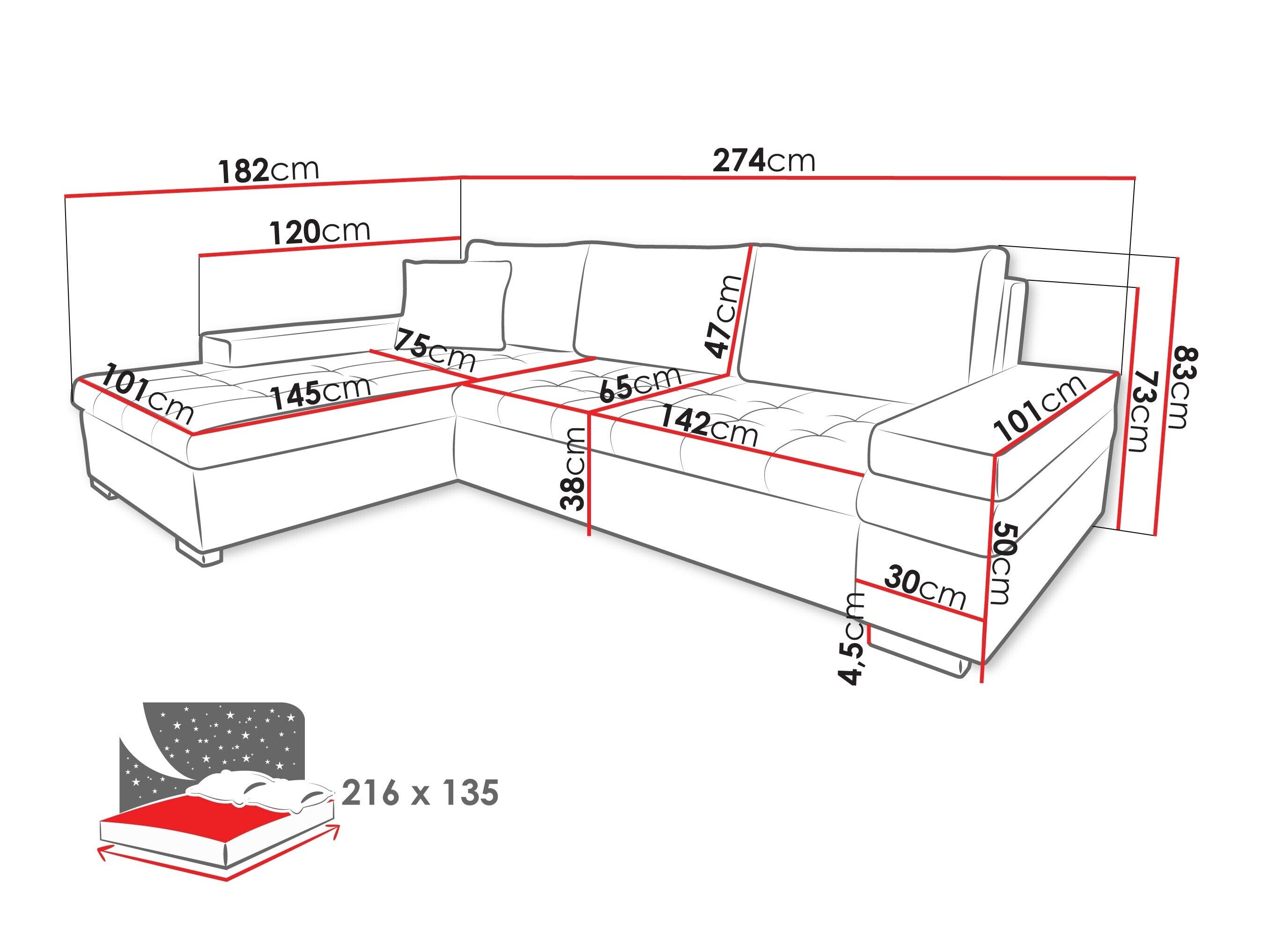 Hjørnesofa Comfivo Olivetum III (Manza 01)