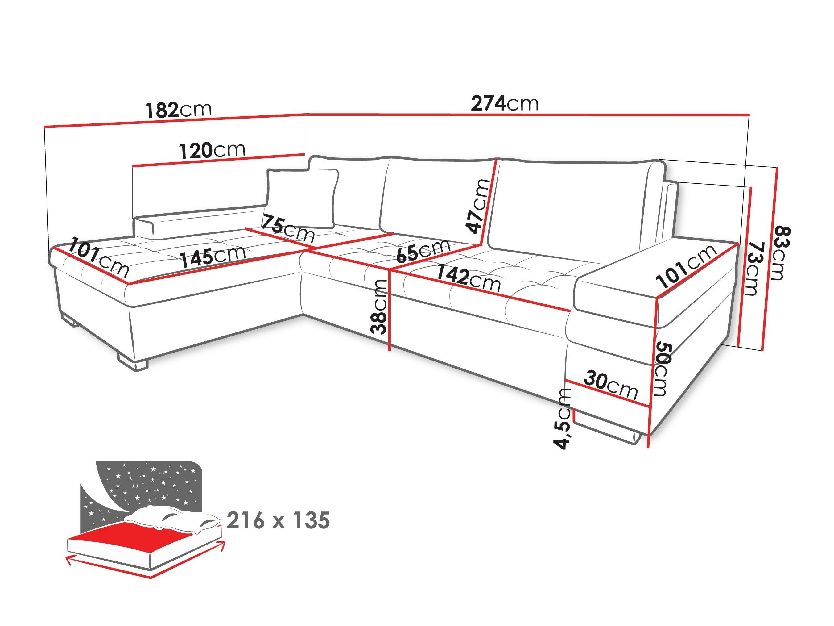 Hjørnesofa Comfivo Olivetum III (Sicuro 80 + Sempre 4)